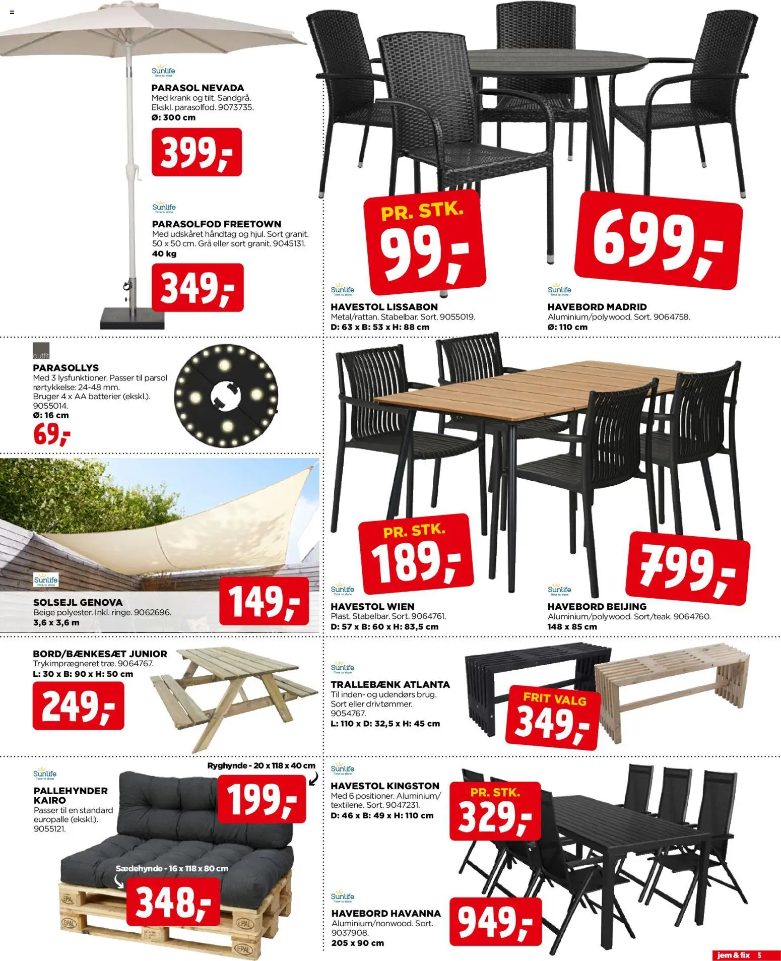 Jem & fix tilbudsavis – gyldig fra 10.05.2026 | Side: 5 | Produkter: Batterier, Parasol
