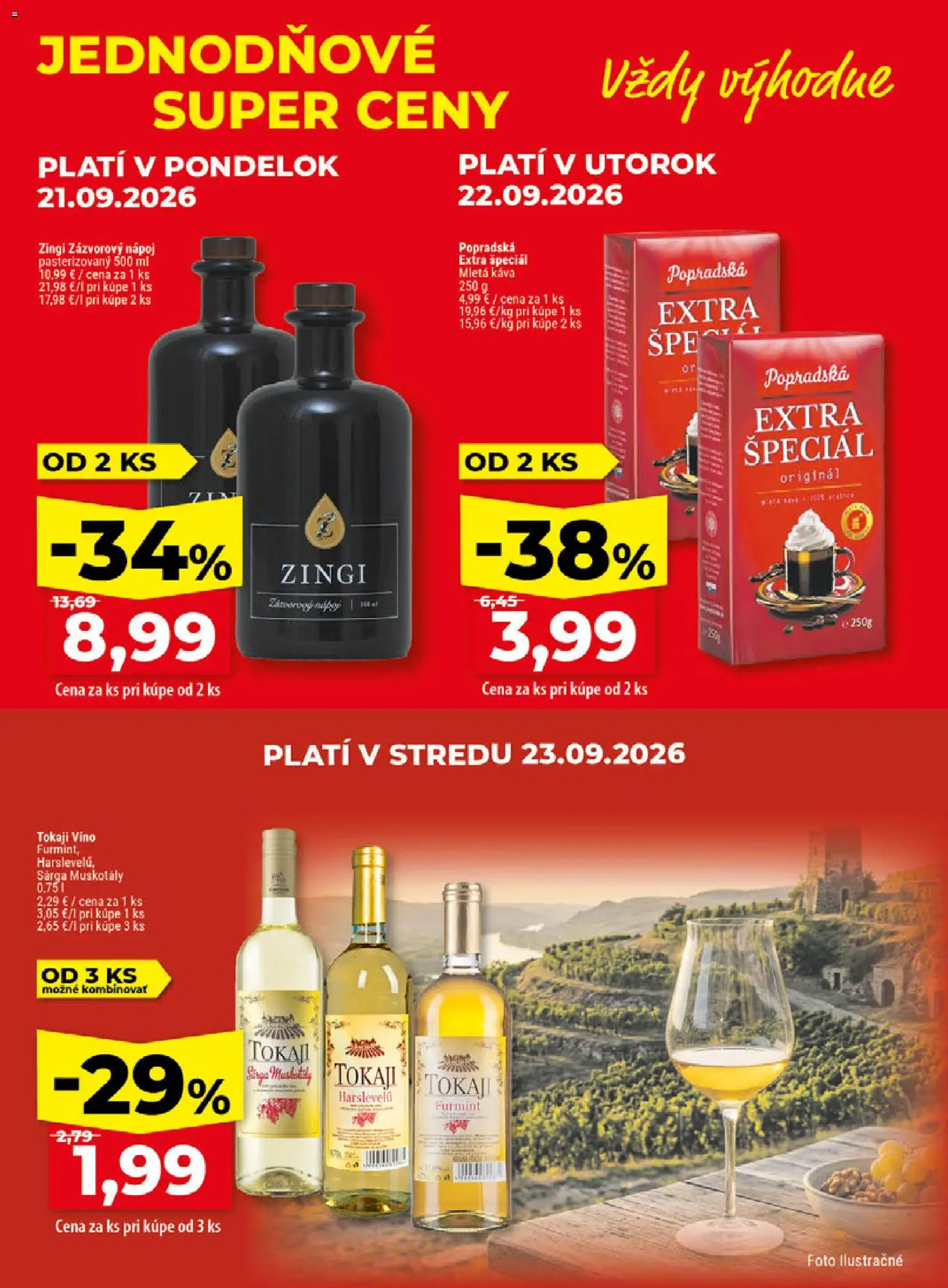 Nové Klas akcie – leták je platný od 21.09.2026 | Strana: 2 | Produkty: Káva, Víno, Mletá káva
