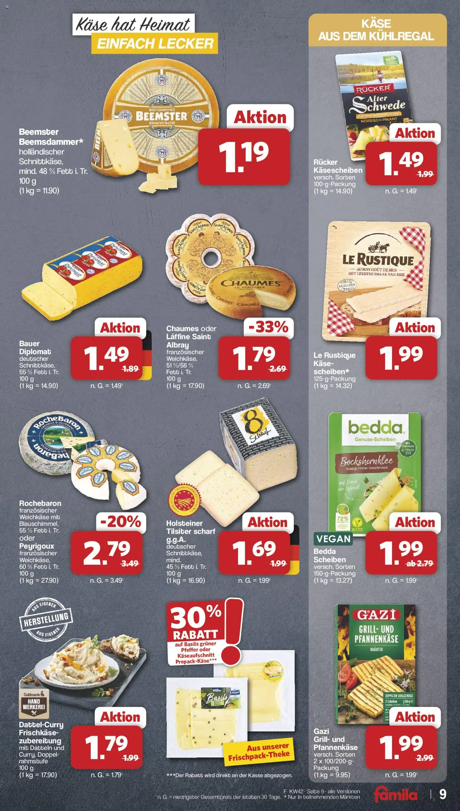 Famila Nordwest Prospekt – gültig ab 12.10.2026 | Seite: 9 | Produkte: Met, Grill, Käse, Frischkase