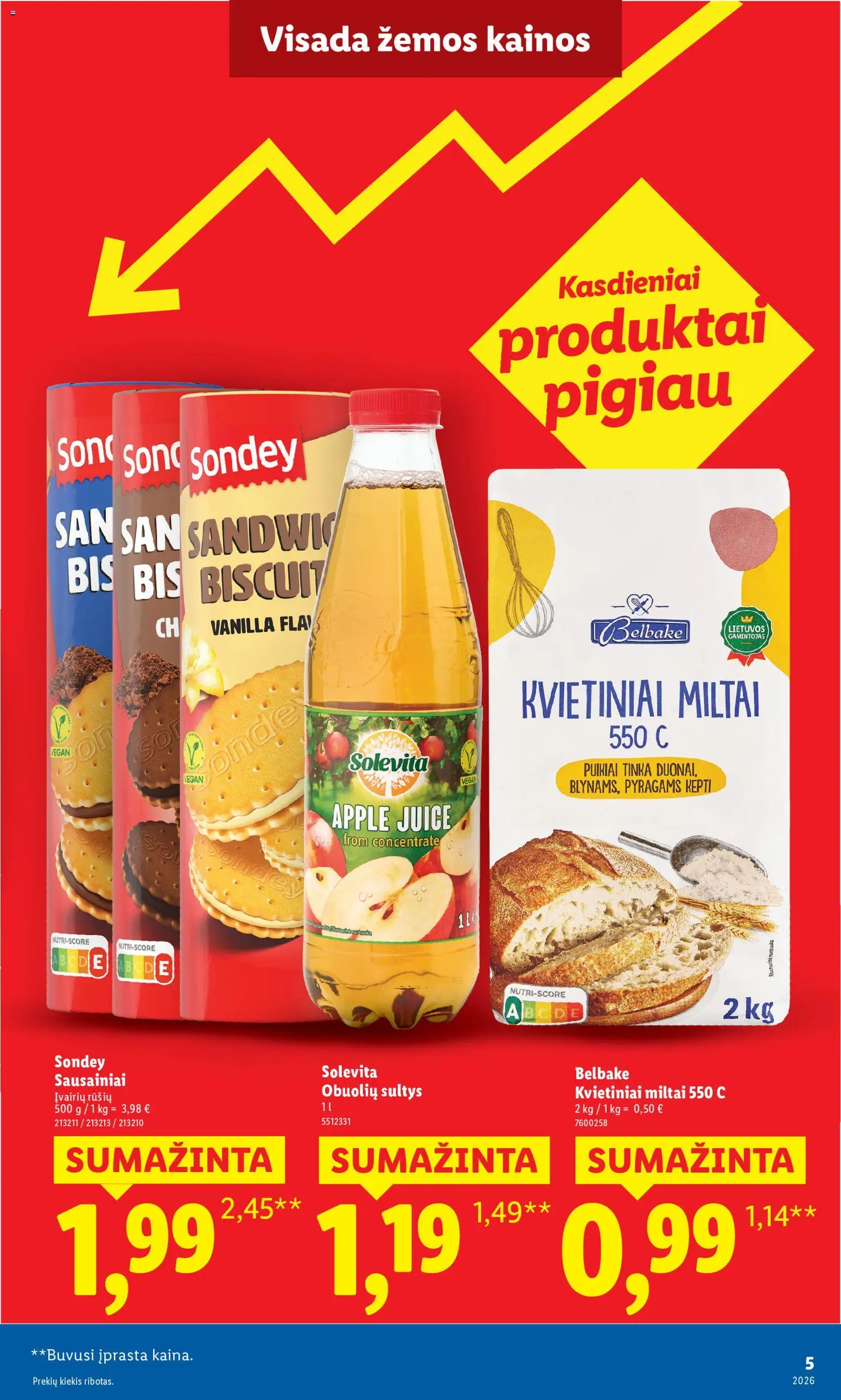 LIDL akcijos nuo 2026.08.17 | Puslapis: 5 | Prekių: Sausainiai, Sultys, Miltai