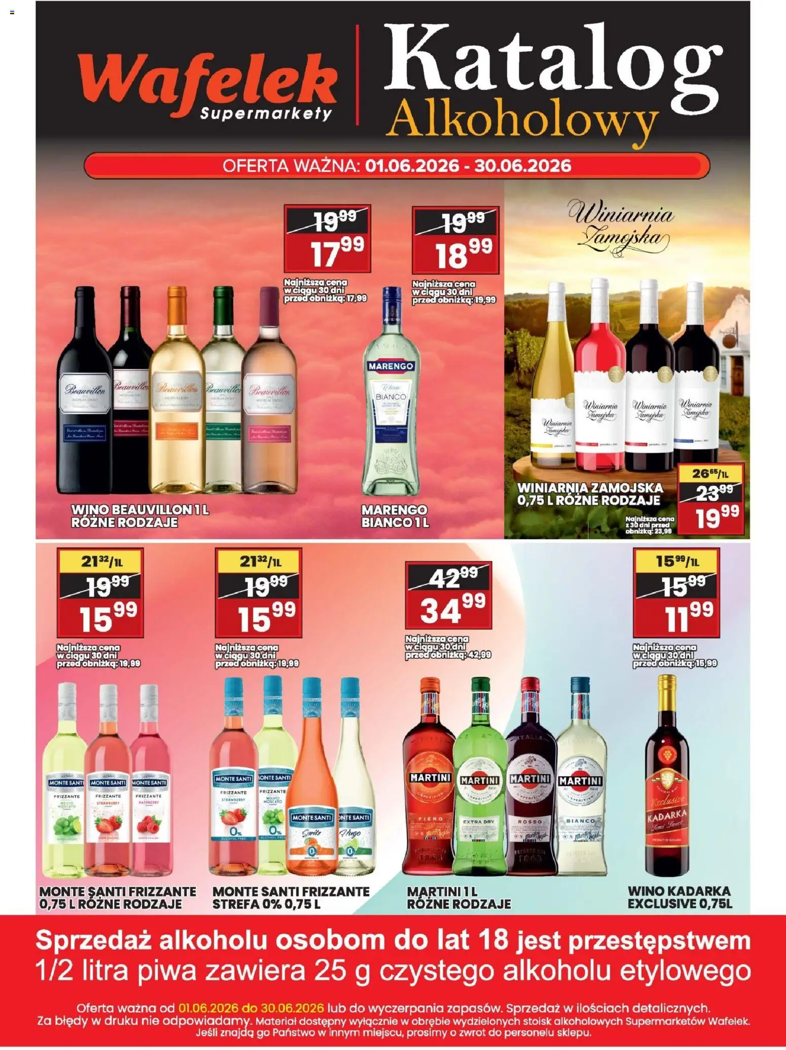 Wafelek gazetka alkoholowa od 01.06.2026 | Strona: 4 | Produkty: Martini, Winiarnia, Monte Santi, Wino