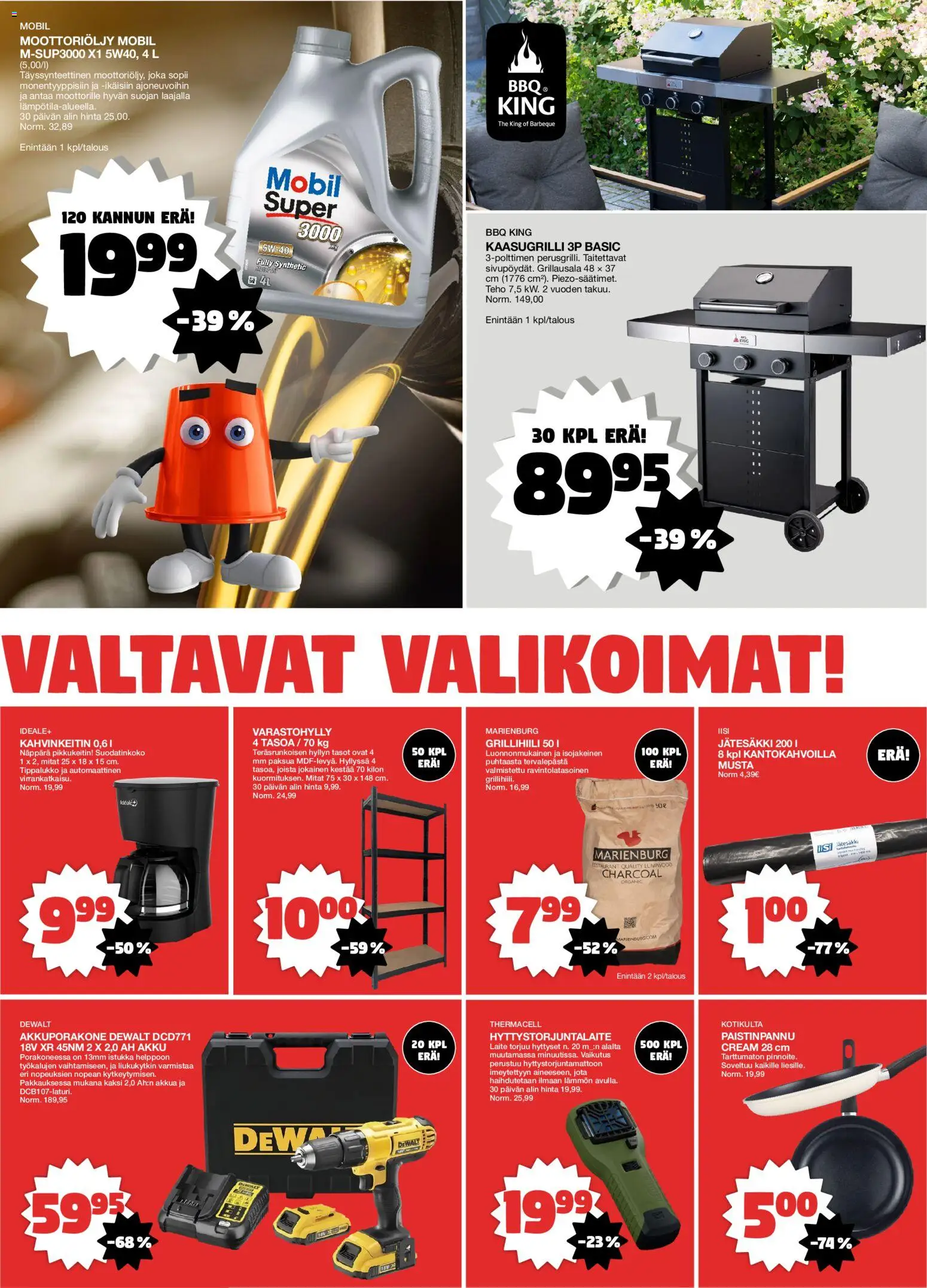 Tokmanni - Ähtärin avajaiset – voimassa 11.06.2026 alkaen | Sivu: 3 | Tuotteet: Kahvinkeitin, Varastohylly, Kaasugrilli, Akku