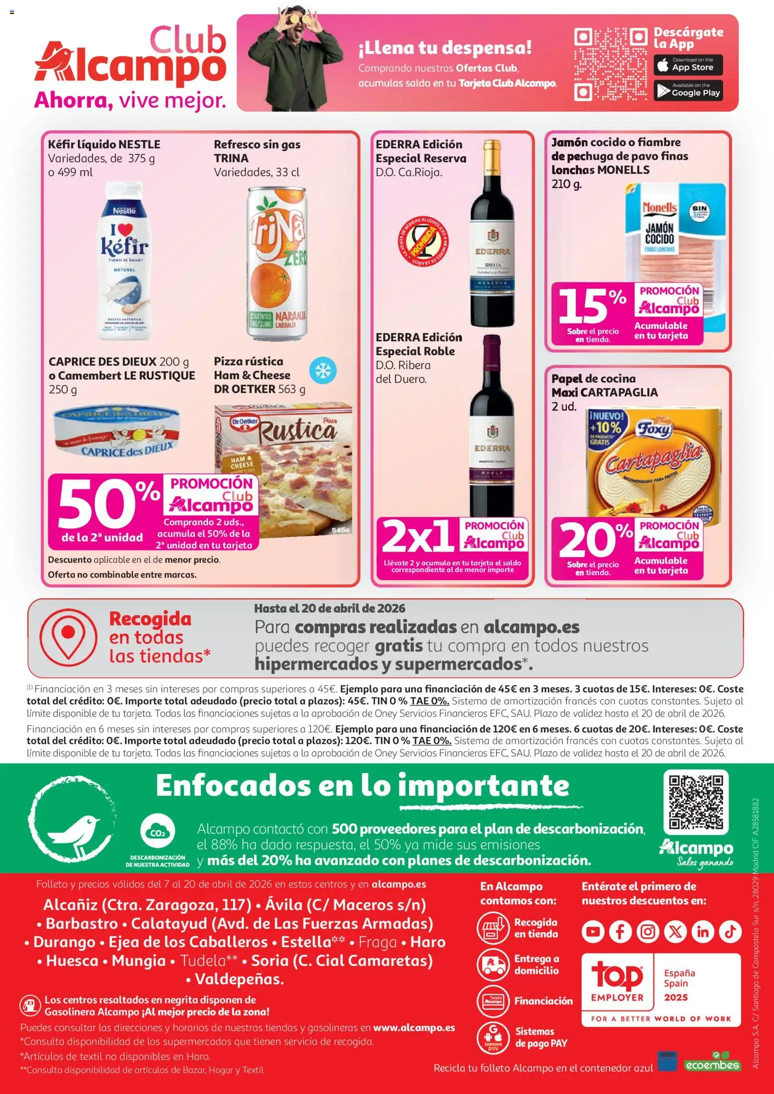 Alcampo Superstore │ válido desde el 07.04.2026 | Página: 16 | Productos: Jamón, Jamón cocido, Pizza, Cocina
