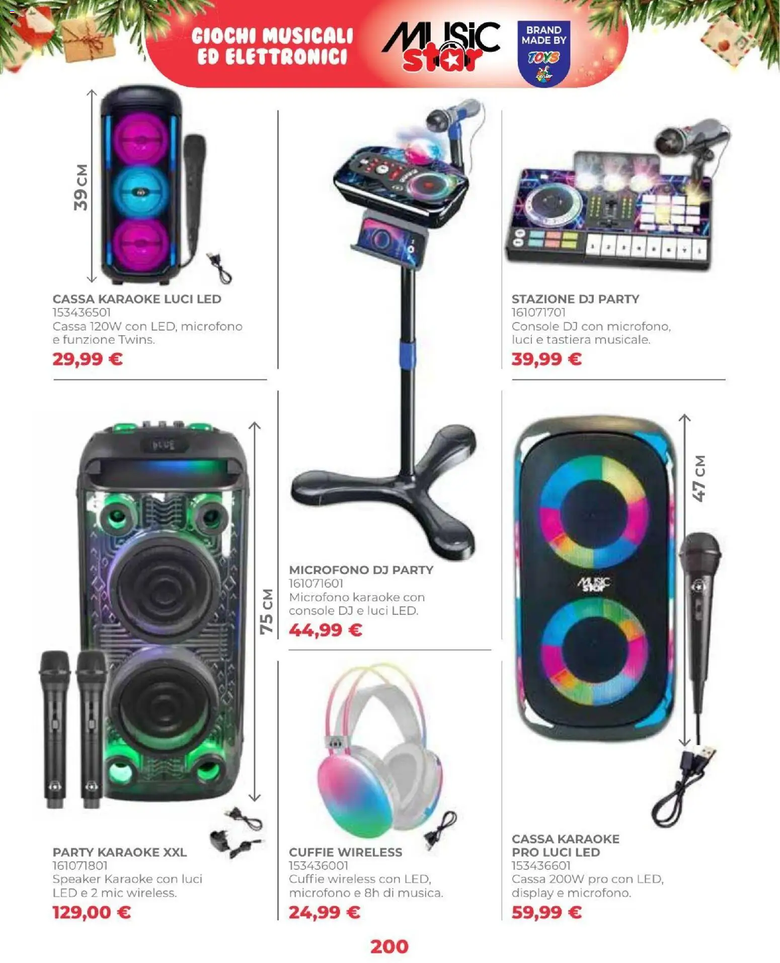 Volantino Toys Center del 16/10/2026 | Pagina: 202 | Prodotti: Tastiera, Cuffie, Microfono, Speaker