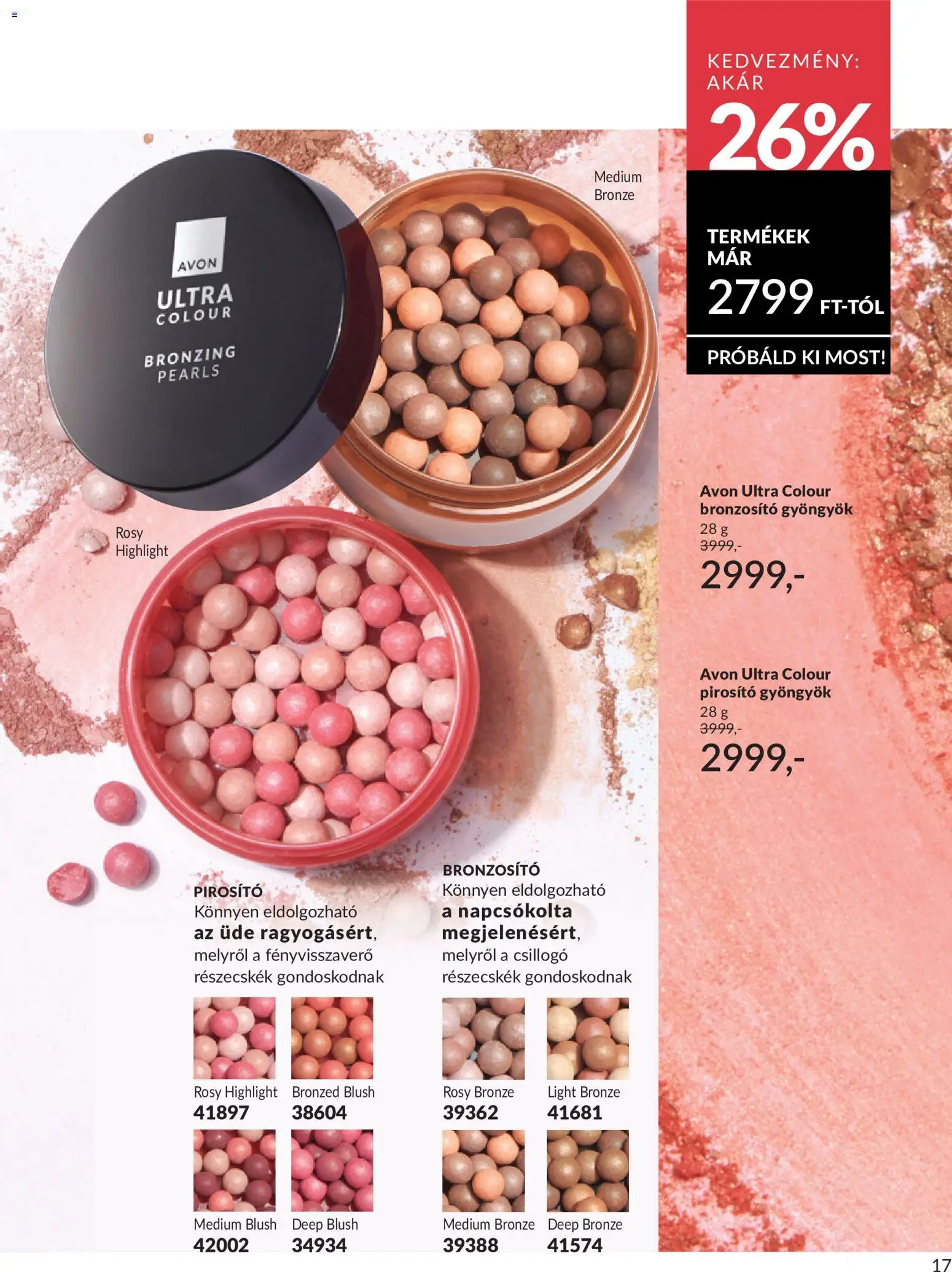 Avon akciós ujság - amely érvényes a következő dátumtól: 01.05.2026 | Oldal: 19 | Termékek: Bronzosító, Pirosító