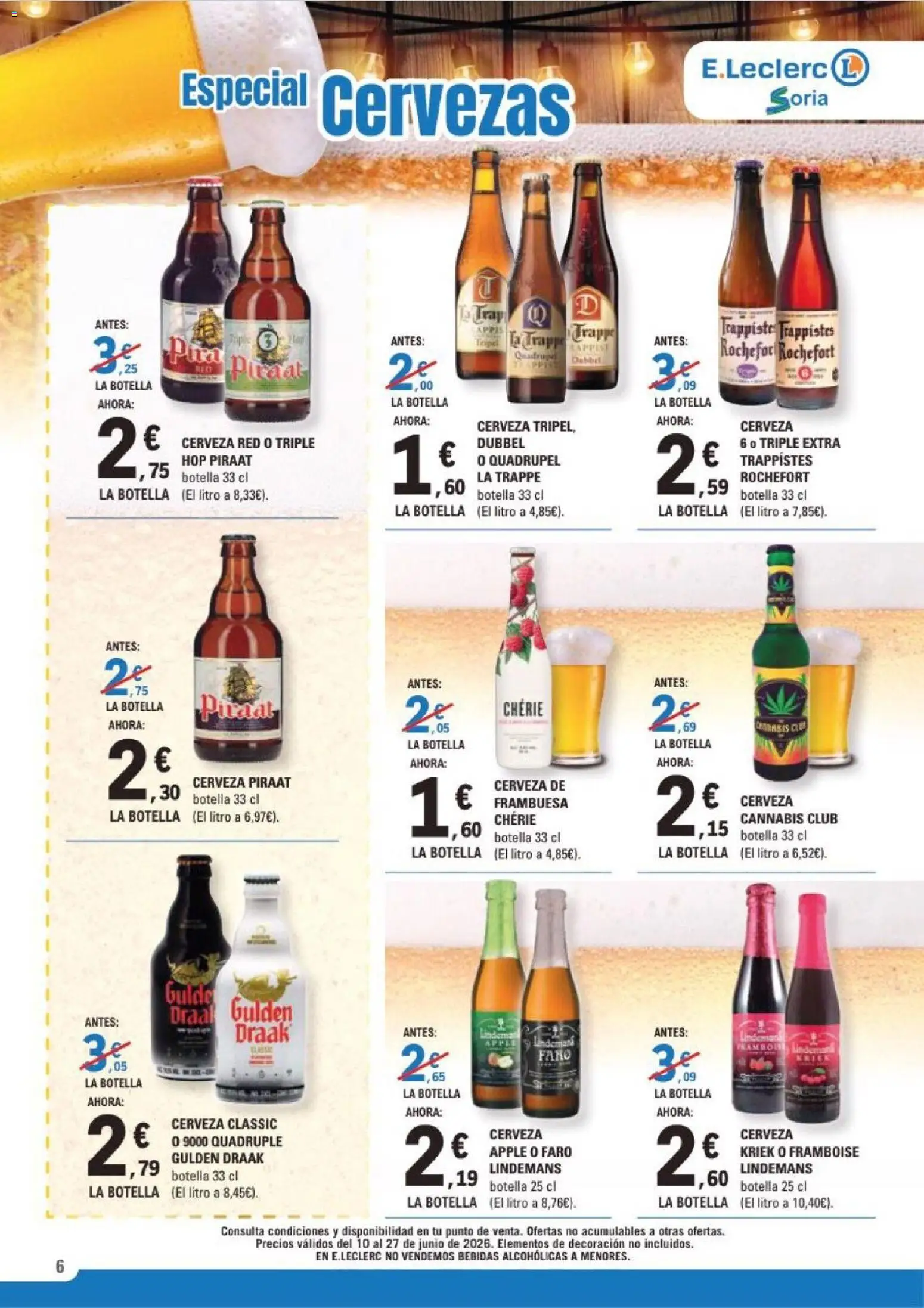 E.Leclerc Soria │ válido desde el 10.06.2026 | Página: 6 | Productos: Cerveza, Té, Apple