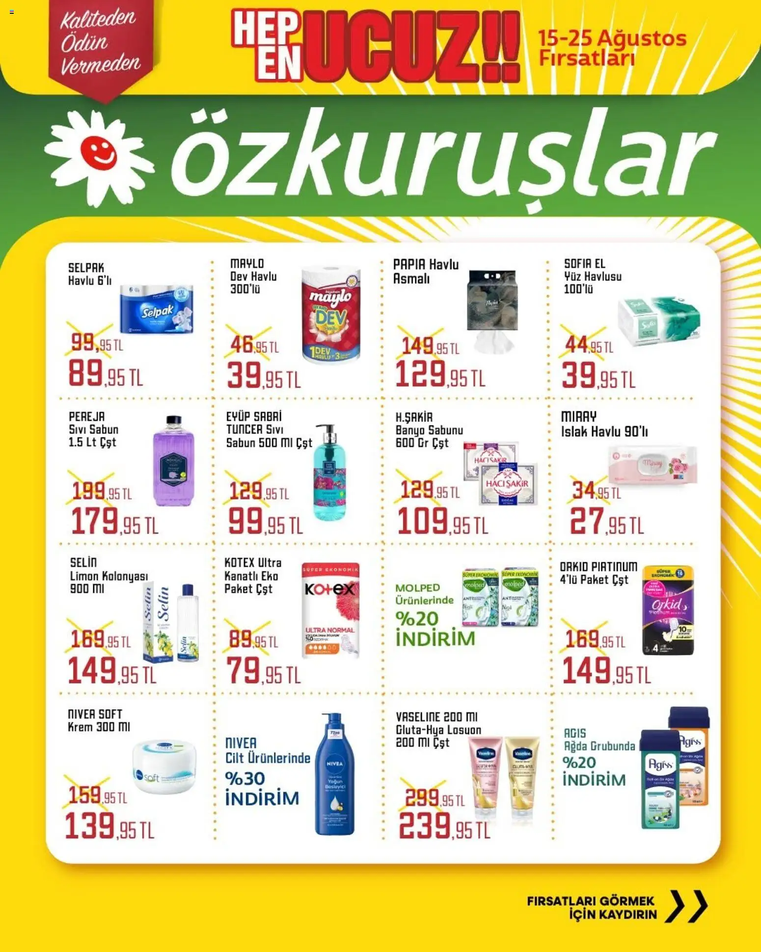 Özkuruşlar Katalog - 15 Ağustos 2026 tarihinden itibaren geçerlidir | Sayfa: 2 | Ürünler: Banyo, Sabun, Limon, Yüz havlusu