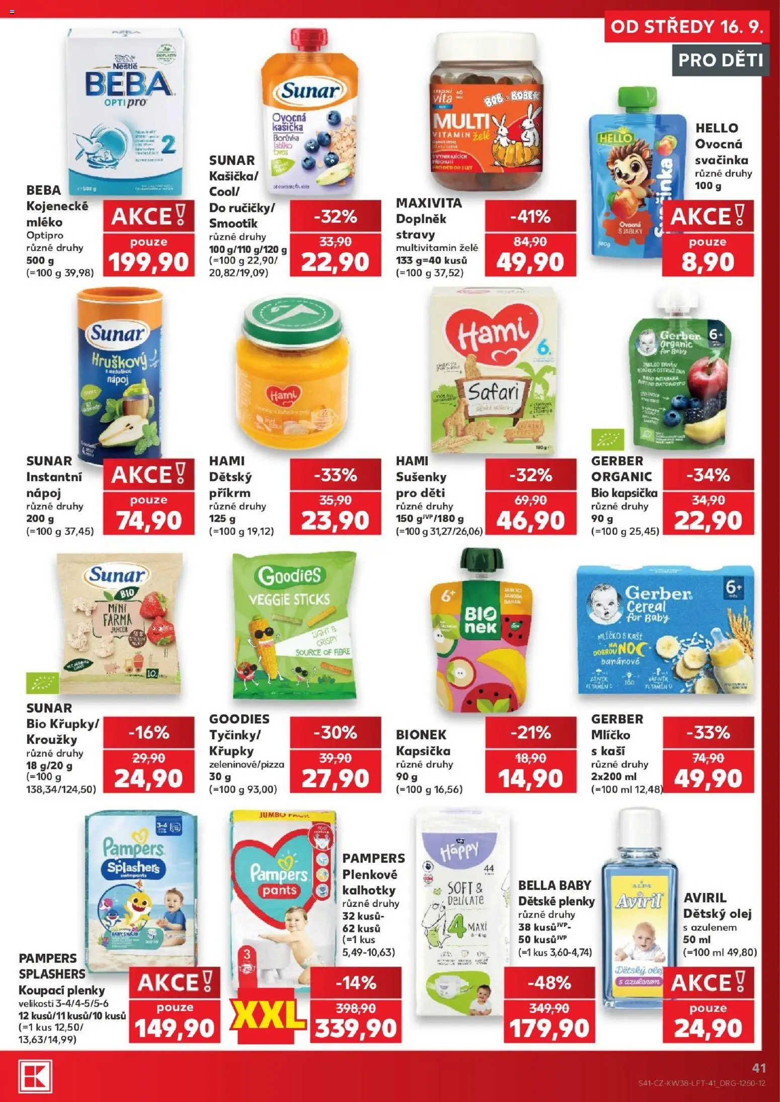 Kaufland leták - Brno od 16.09.2026 | Strana: 41 | Produkty: Veggie, Beba, Příkrm, Plenky