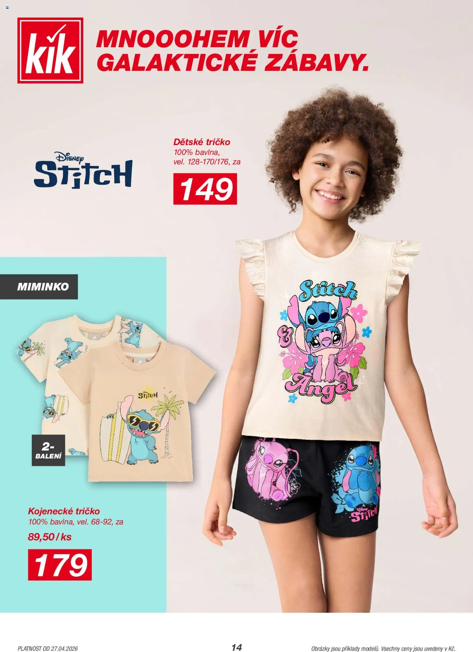 Kik leták od 27.04.2026 | Strana: 14 | Produkty: Tričko, Stitch