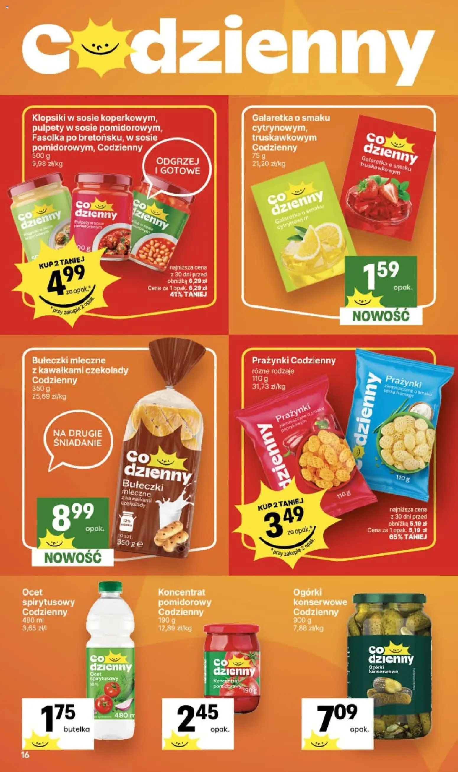Delikatesy Centrum gazetka od 22.10.2026 | Strona: 16 | Produkty: Ocet, Mleka, Koncentrat pomidorowy, Ogórki