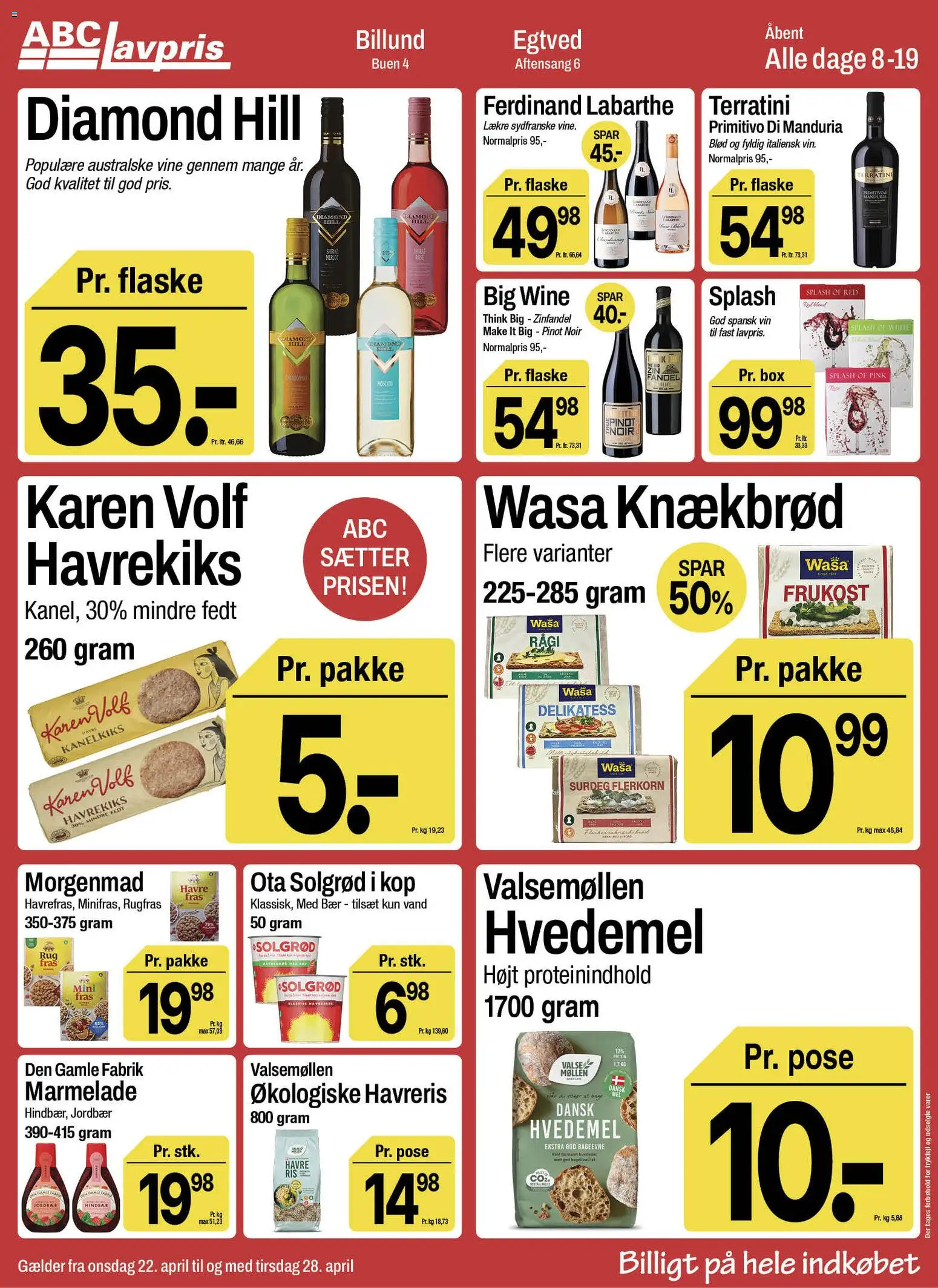 Abc Lavpris tilbudsavis – gyldig fra 22.04.2026 | Side: 7 | Produkter: Jordbær, Knækbrød, Marmelade, Havrekiks
