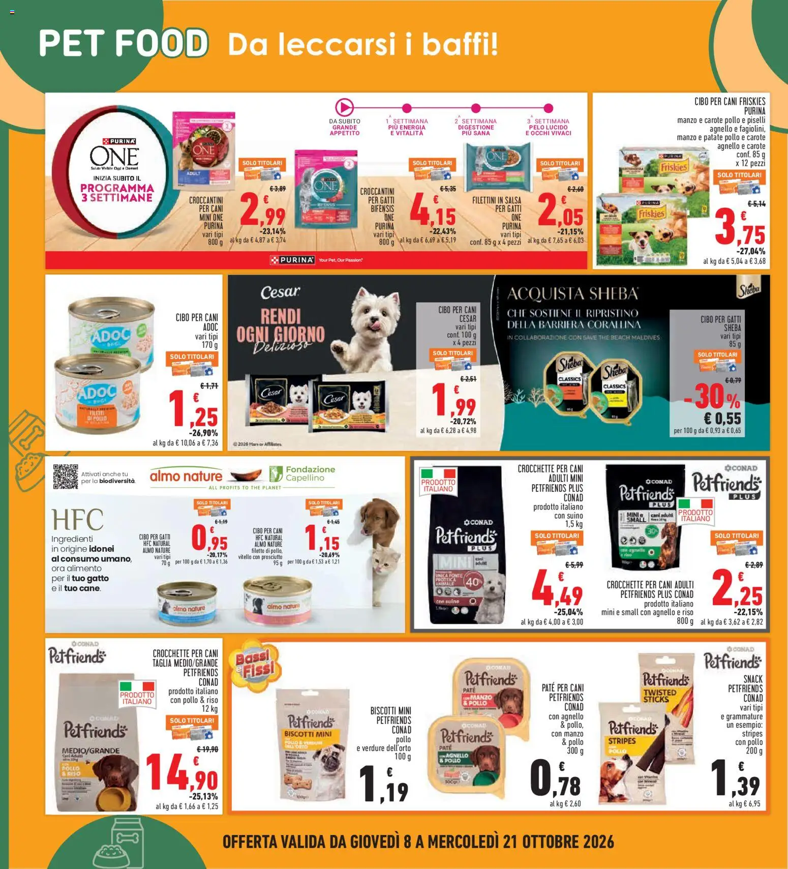 Volantino Conad del 08/10/2026 | Pagina: 24 | Prodotti: Biscotti, Verdure, Filetto, Crocchette per cani