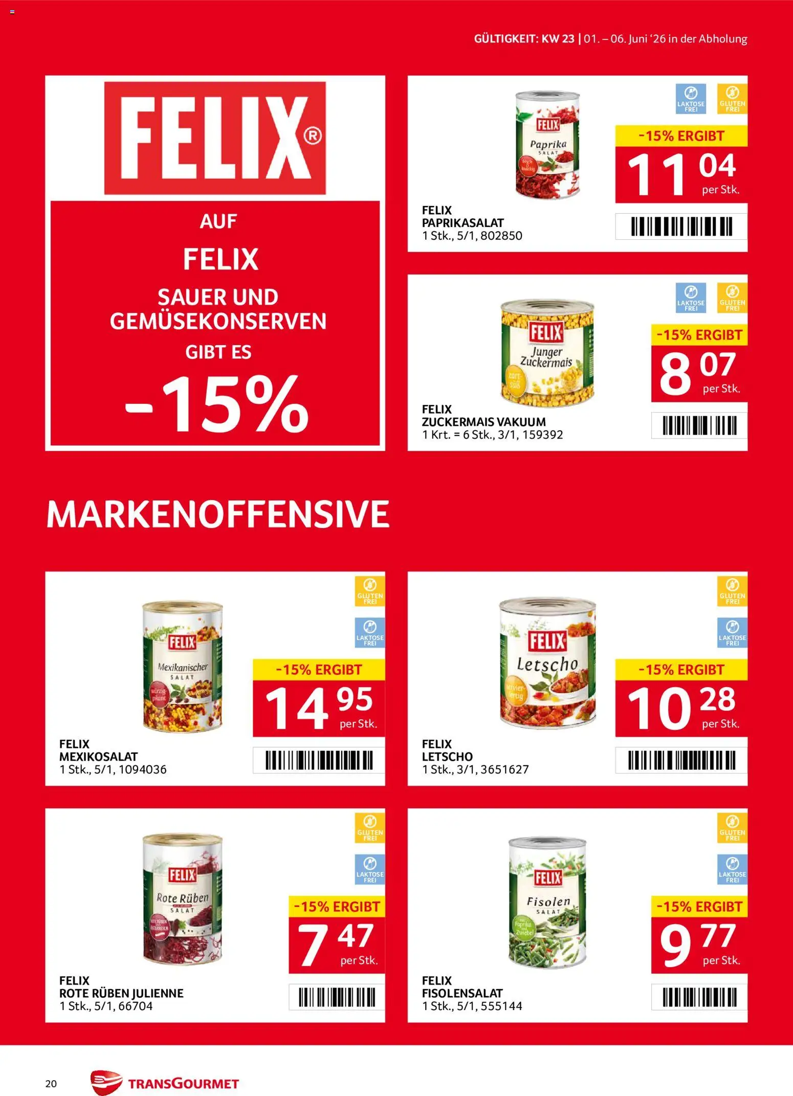 Transgourmet Flugblatt gültig ab 01.06.2026 | Seite: 20