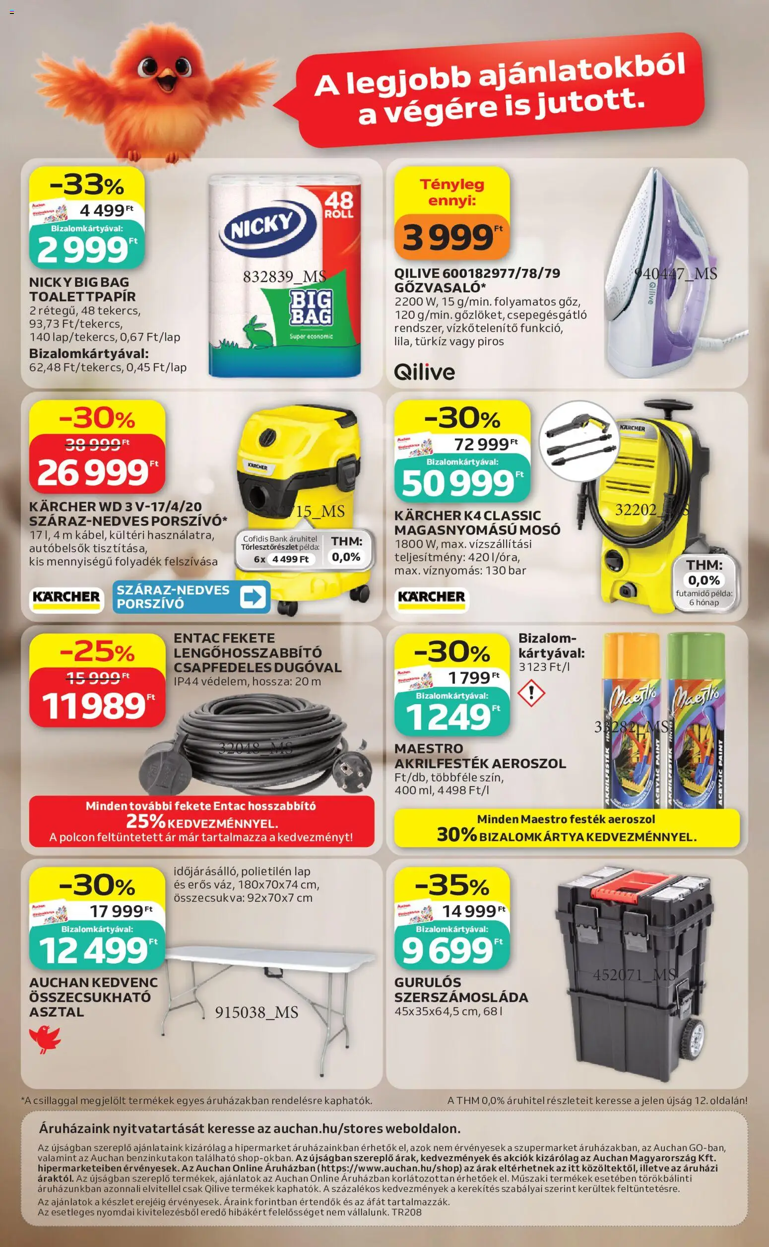 Auchan akciós ujság - amely érvényes a következő dátumtól: 04.06.2026 | Oldal: 18 | Termékek: Hosszabbító, Porszívó, Asztal, Szerszámosláda
