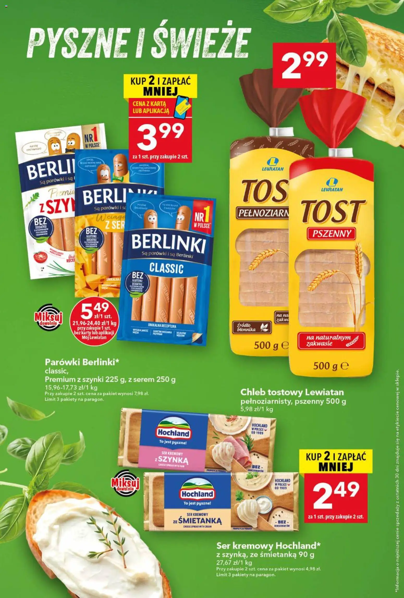 Lewiatan gazetka od 18.06.2026 | Strona: 3 | Produkty: Karta, Parówki, Szynka, Chleb