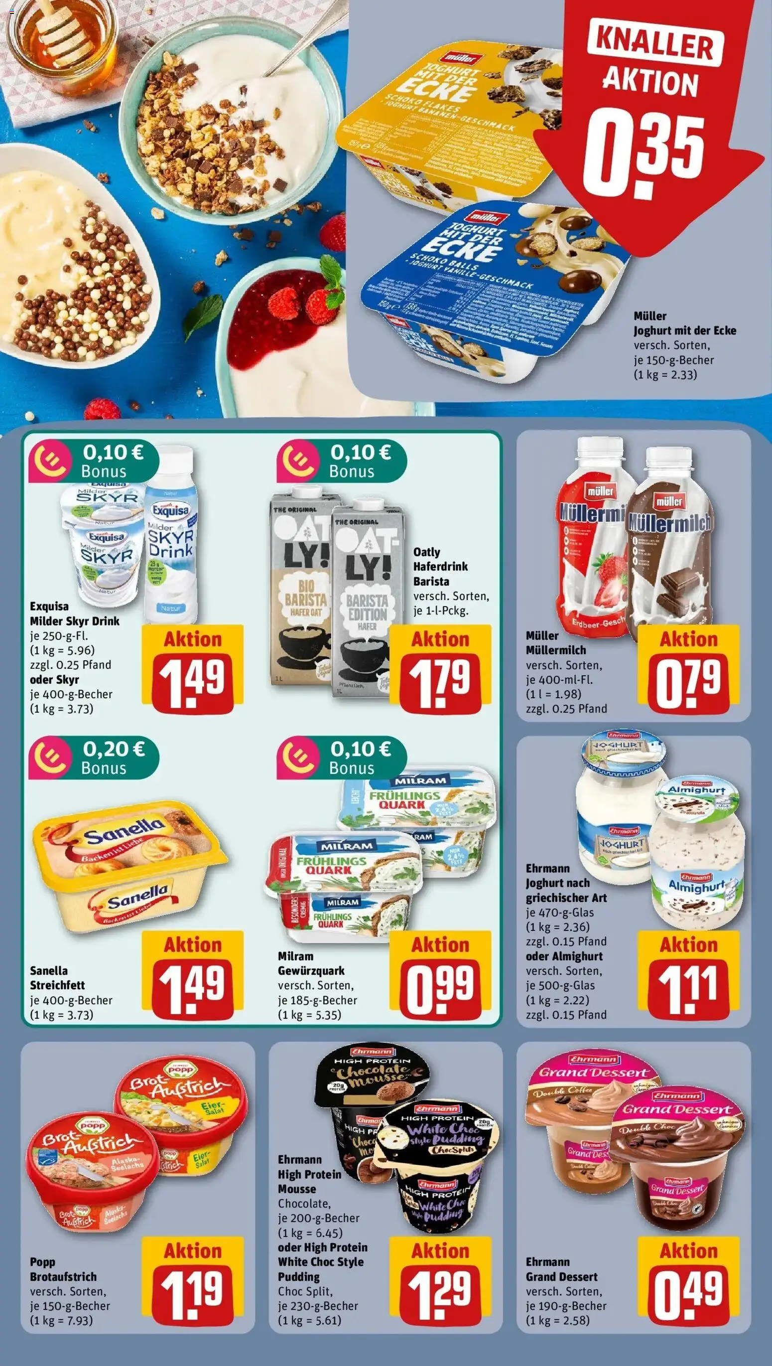 Rewe Prospekt München – gültig ab 27.07.2026 | Seite: 13 | Produkte: Eier, Bananen, Pudding, Exquisa