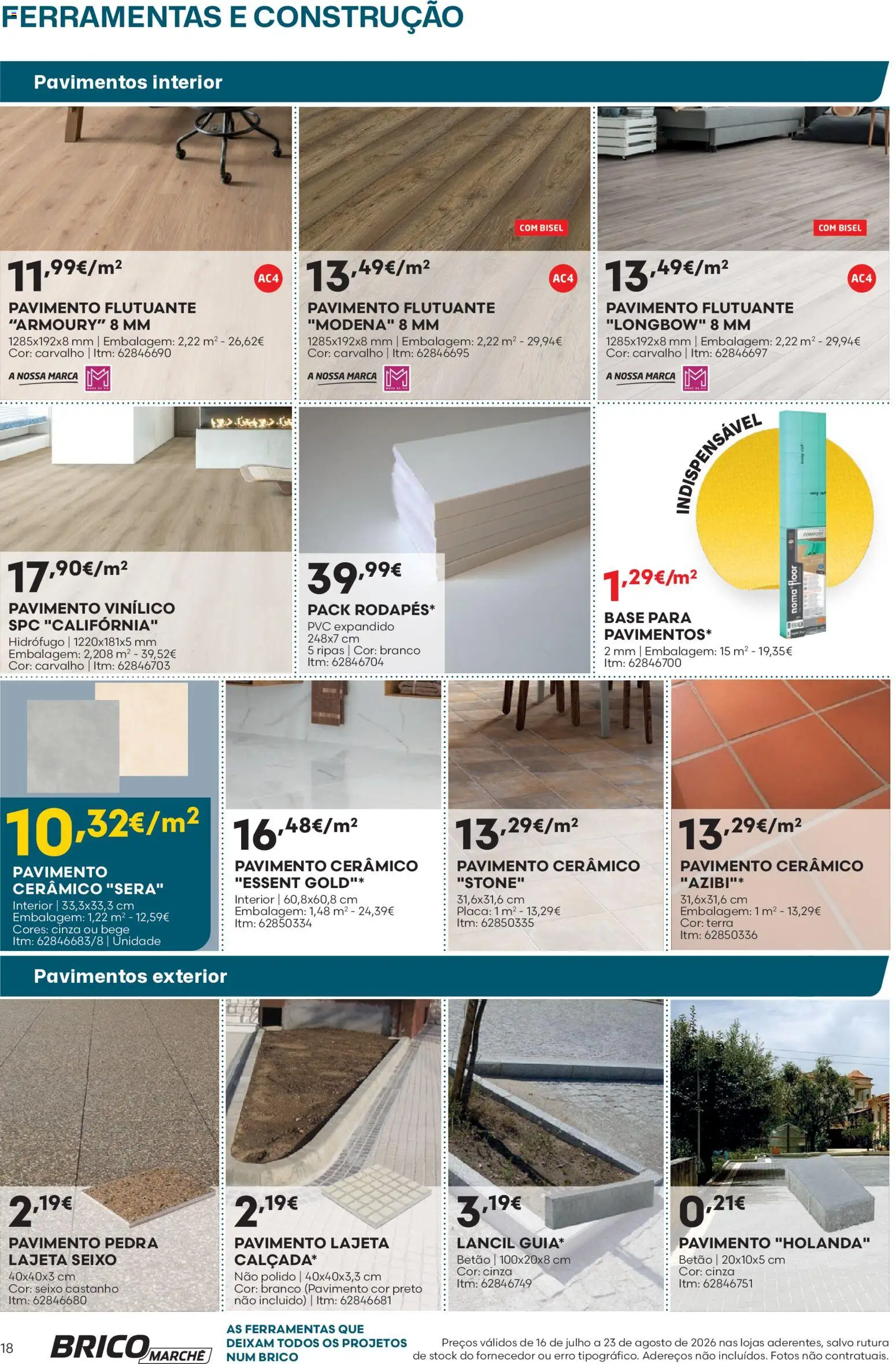 BricoMarché Folheto 10 - Catálogo Ferramentas e Construção │ válido de 16/07/2026 | Página: 18 | Produtos: Pavimento cerâmico, Ferramentas, Base
