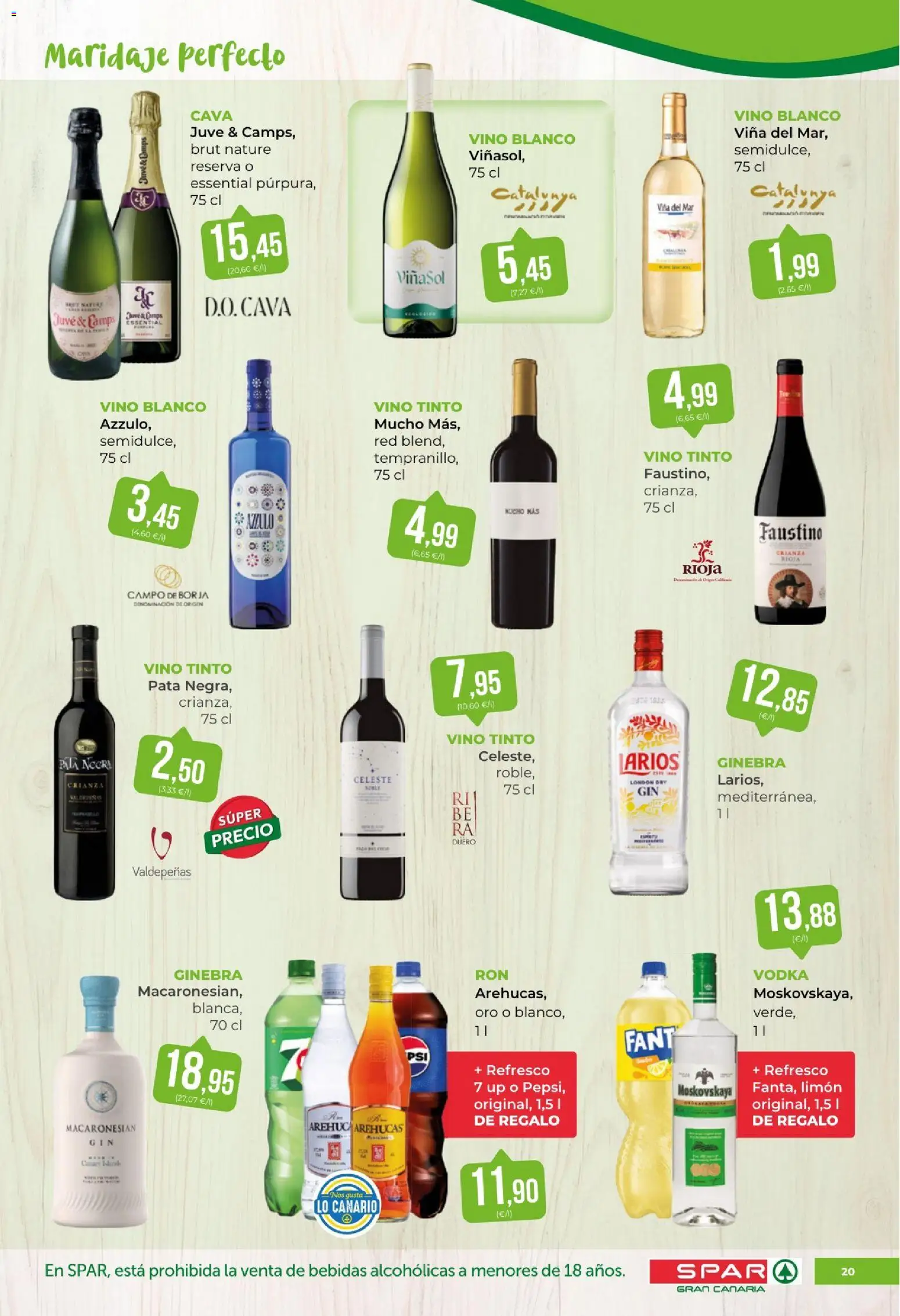 Spar folleto │ válido desde el 18/09/2026 | Página: 20 | Productos: Vino, Ginebra, Vodka, Vino blanco