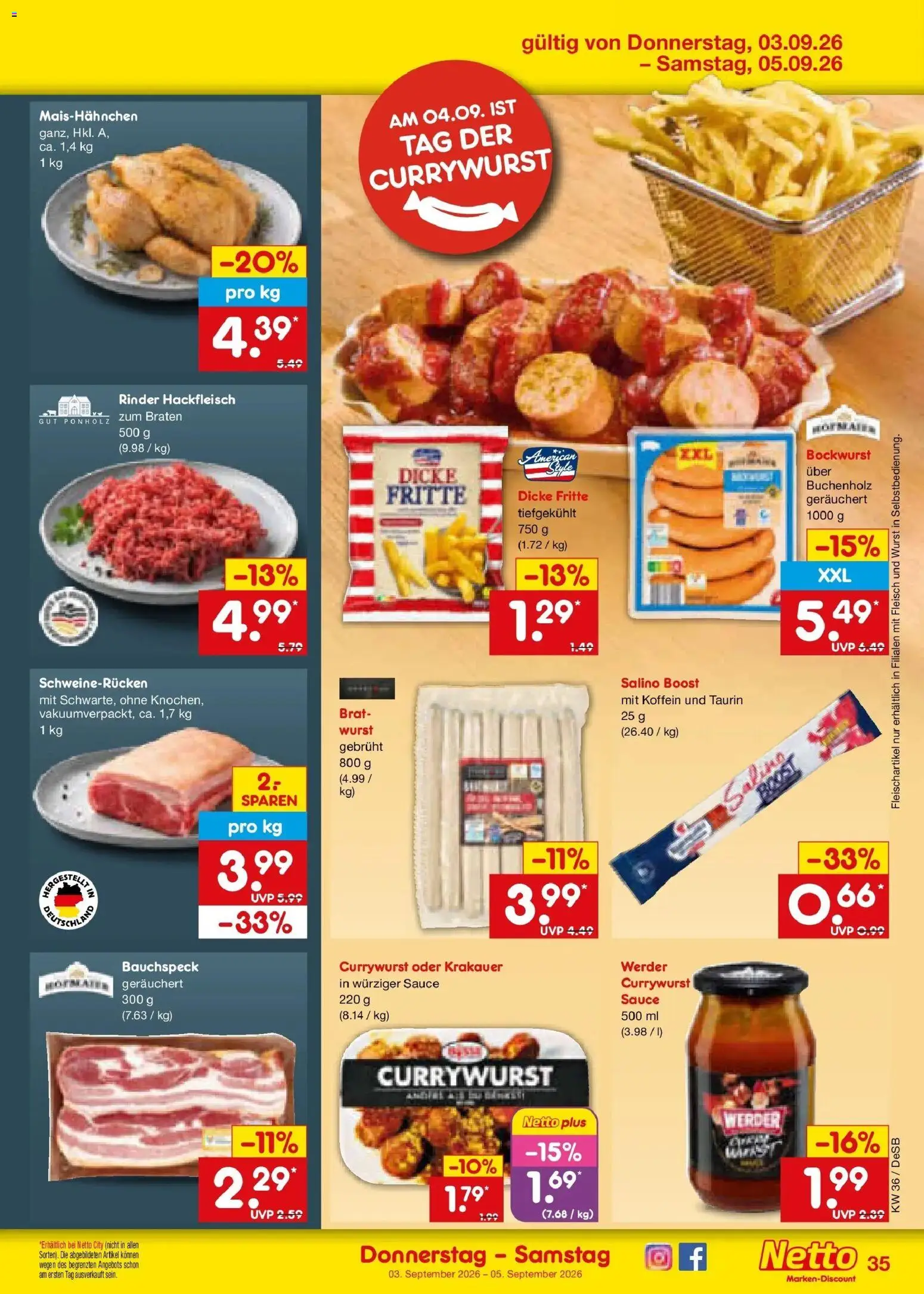 Netto Marken-Discount Prospekt Thierhaupten (ab 31.08.2026) » Angebote | Seite: 47 | Produkte: Bockwurst, Wurst, Fleisch, Hackfleisch