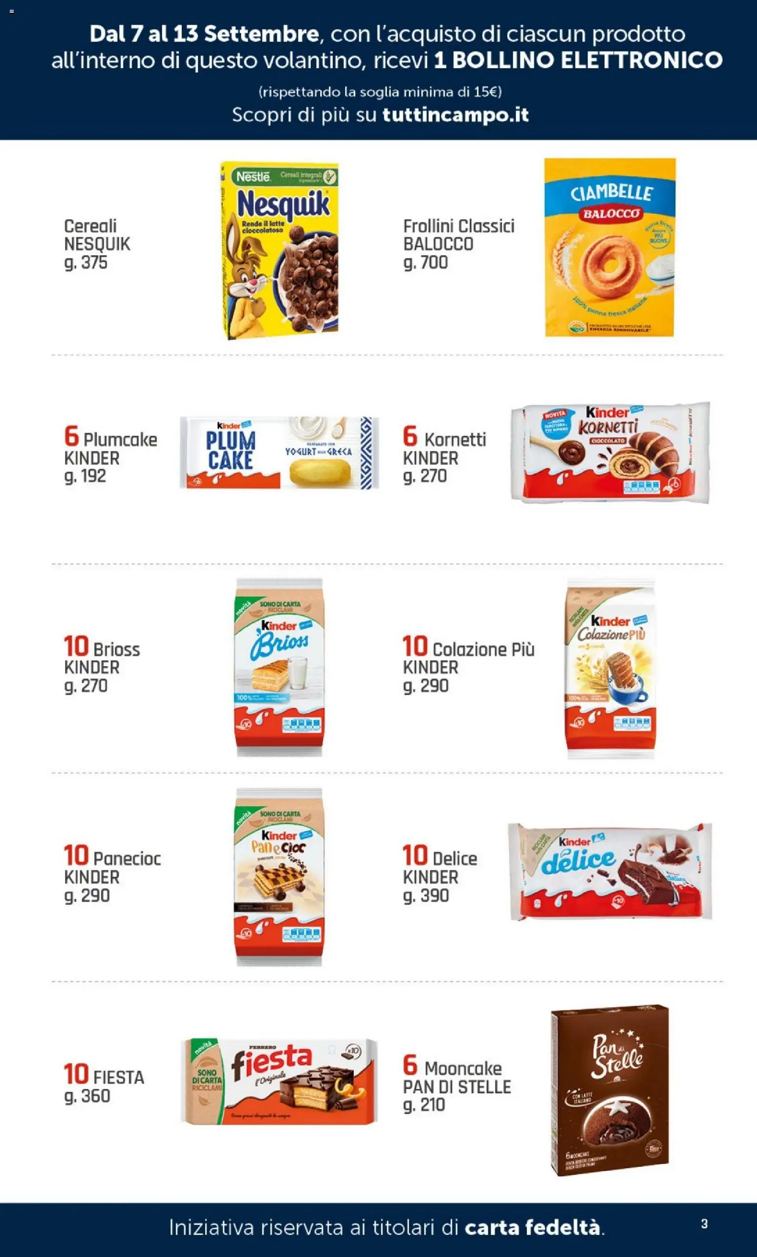 Volantino DOK del 07/09/2026 | Pagina: 3 | Prodotti: Ciambelle, Pane, Cioccolato, Latte