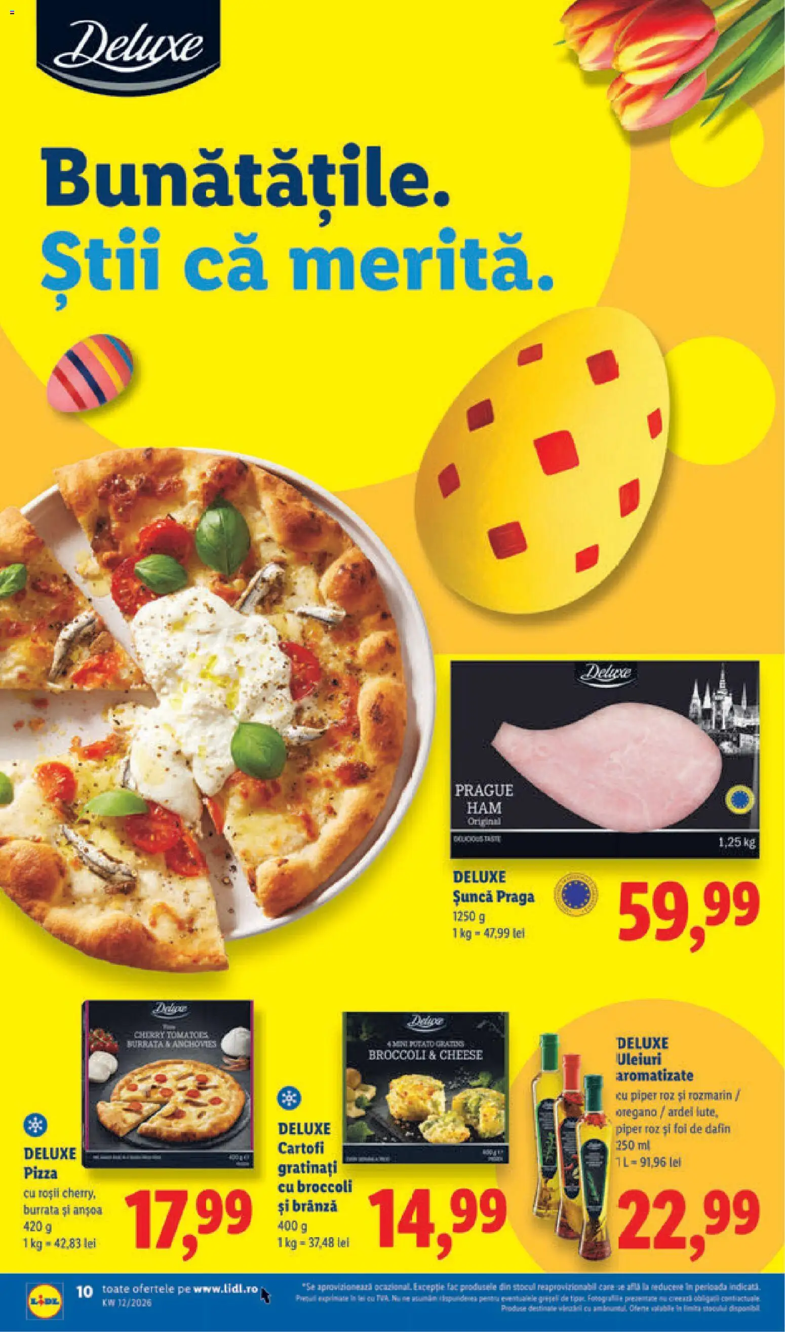 Noul catalog Lidl – valabil de la 16.03.2026 | Pagină: 10 | Produse: Brânză, Șuncă, Pizza, Piper