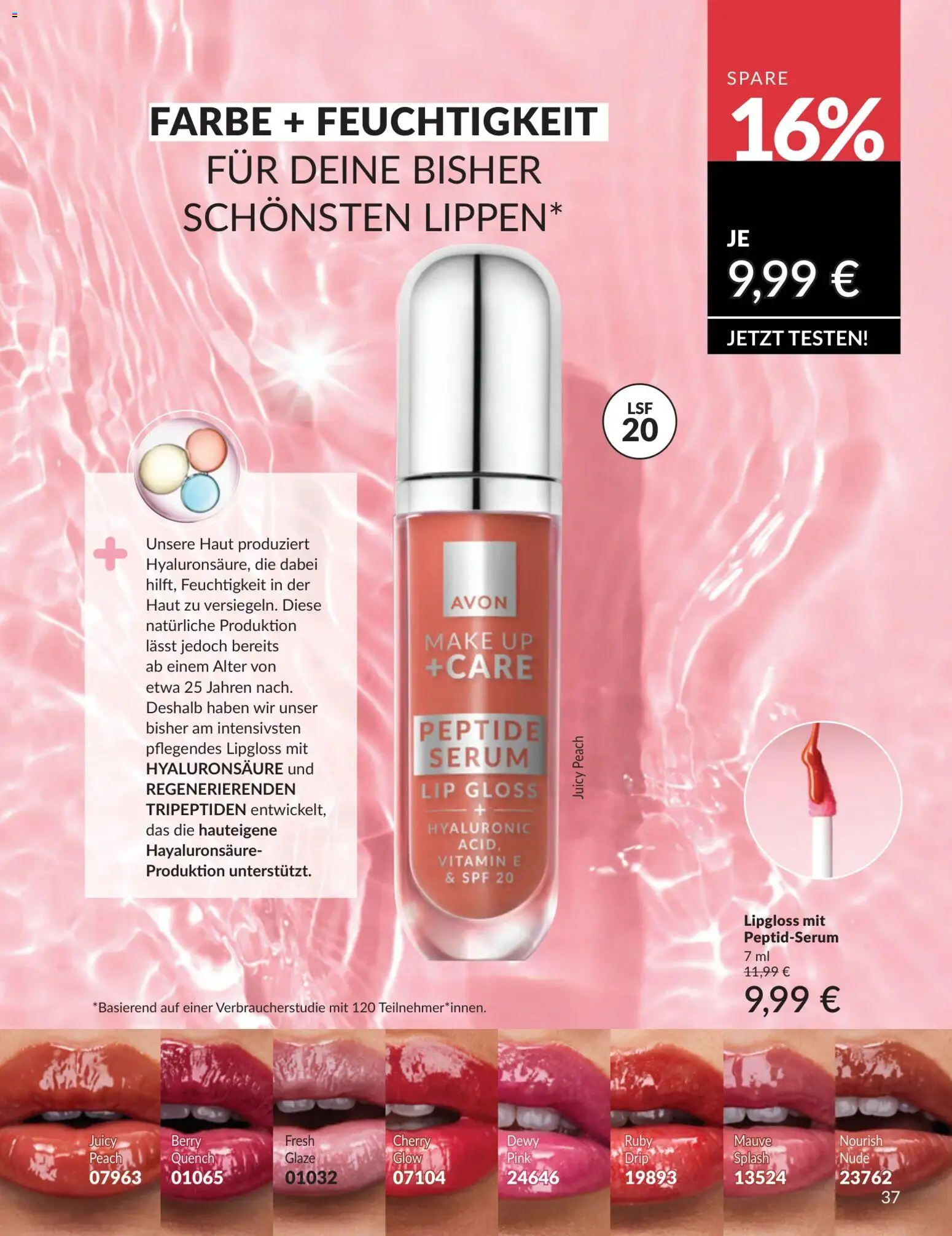 AVON Katalog Juli 2026 – gültig ab 01.07.2026 | Seite: 37 | Produkte: Lipgloss, Serum