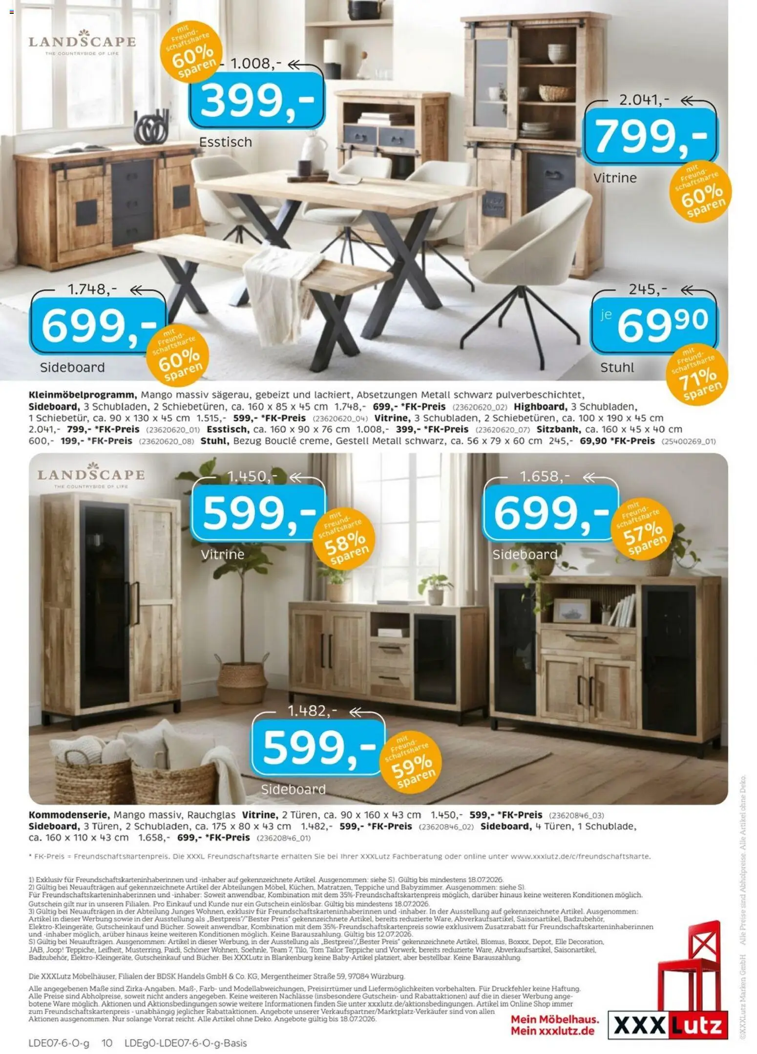 XXXLutz Junges Wohnen – gültig ab 04.07.2026 | Seite: 10 | Produkte: Sideboard, Esstisch, Stuhl, Mango
