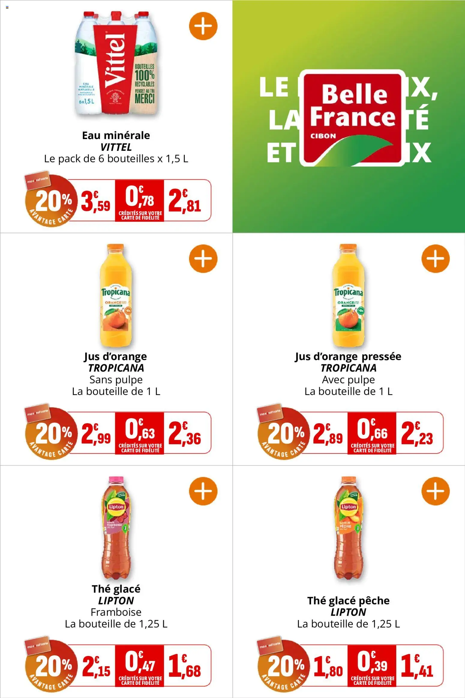 {H1} | Page: 20 | Produits: Framboise, Jus d'orange, Pêche, Oranges