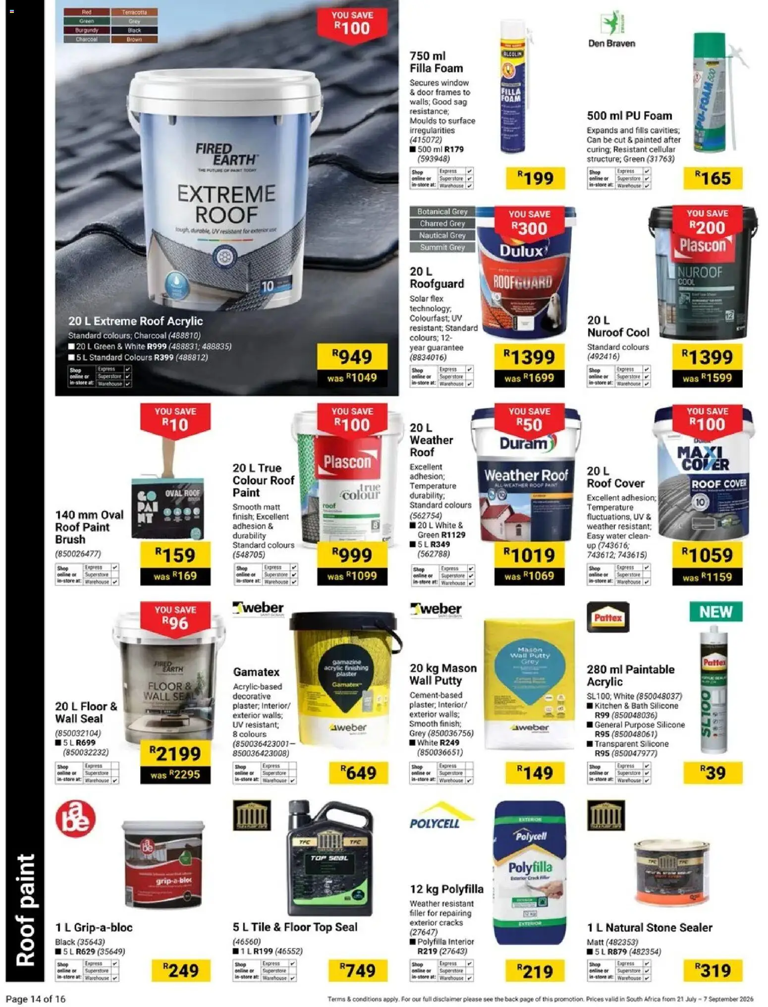 New Builders catalogue – valid from 21/07/2026 | Page: 14 | Products: Cover, Paint, Brush, Silicone