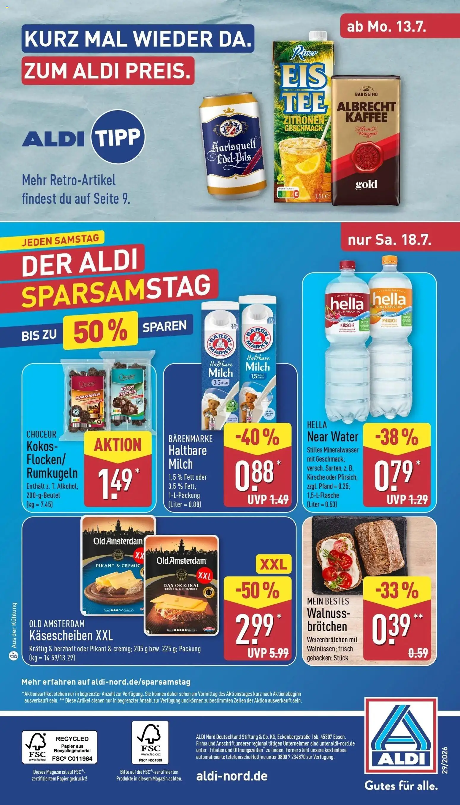 Aldi - ALDI Nord: Wochenangebote – gültig ab 12.07.2026 | Seite: 32 | Produkte: Kaffee, Hella, Pfirsich, Eis