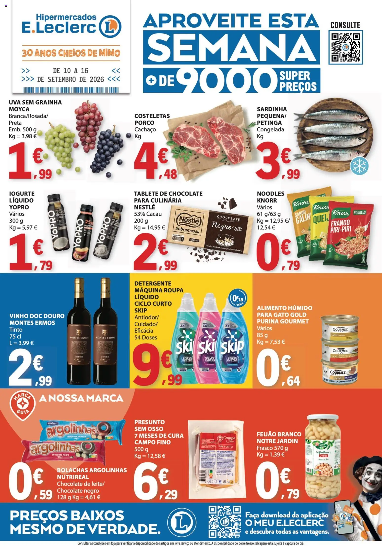 E.Leclerc folheto │ válido de 10/09/2026 | Página: 1 | Produtos: Faca, Sobremesas, Detergente, Leite