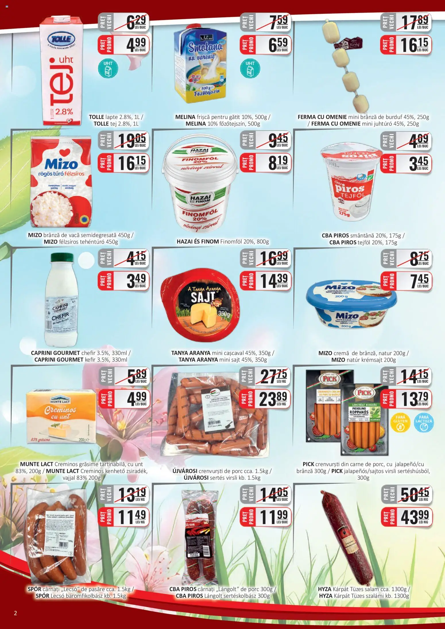 Noul catalog CBA – valabil de la 16.05.2026 | Pagină: 2 | Produse: Crenvurști, Frișcă, Smântână, Cârnați
