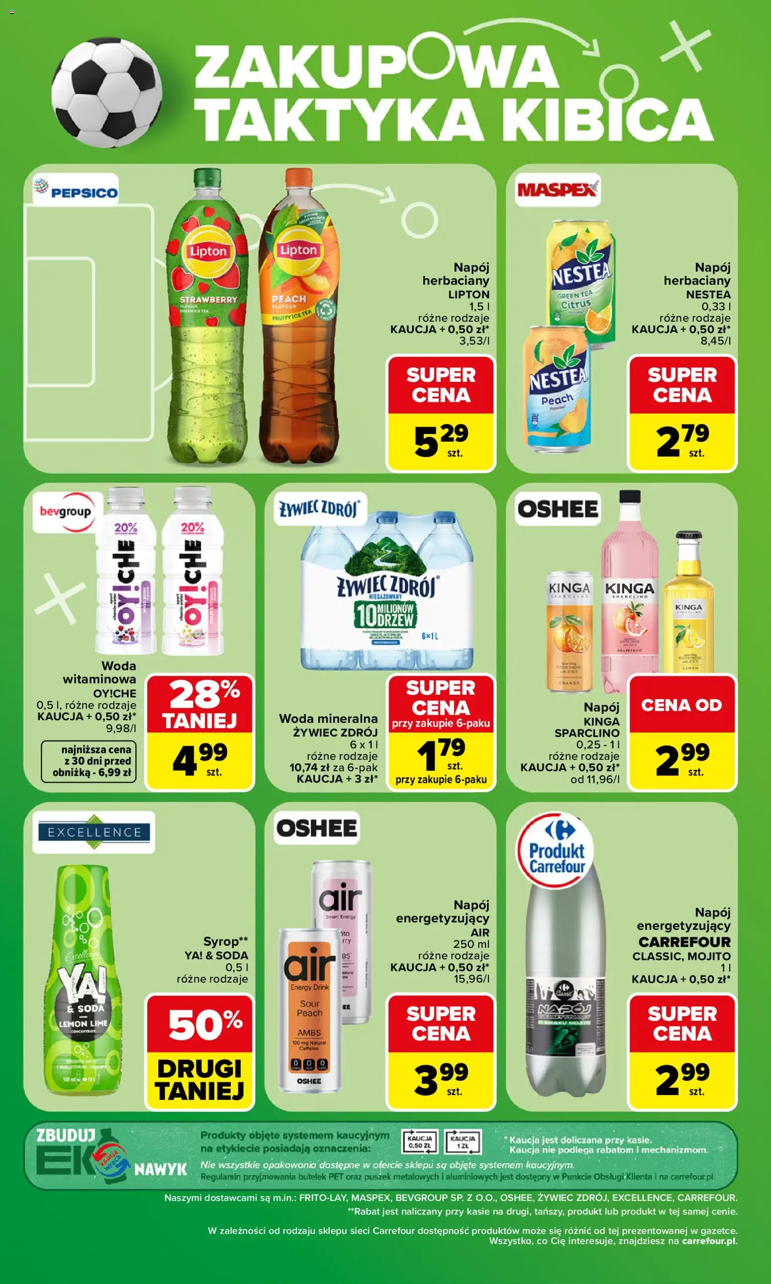 Carrefour gazetka - Zakupowa taktyka kibica od 06.07.2026 | Strona: 2 | Produkty: Syrop, Ice Tea, Woda