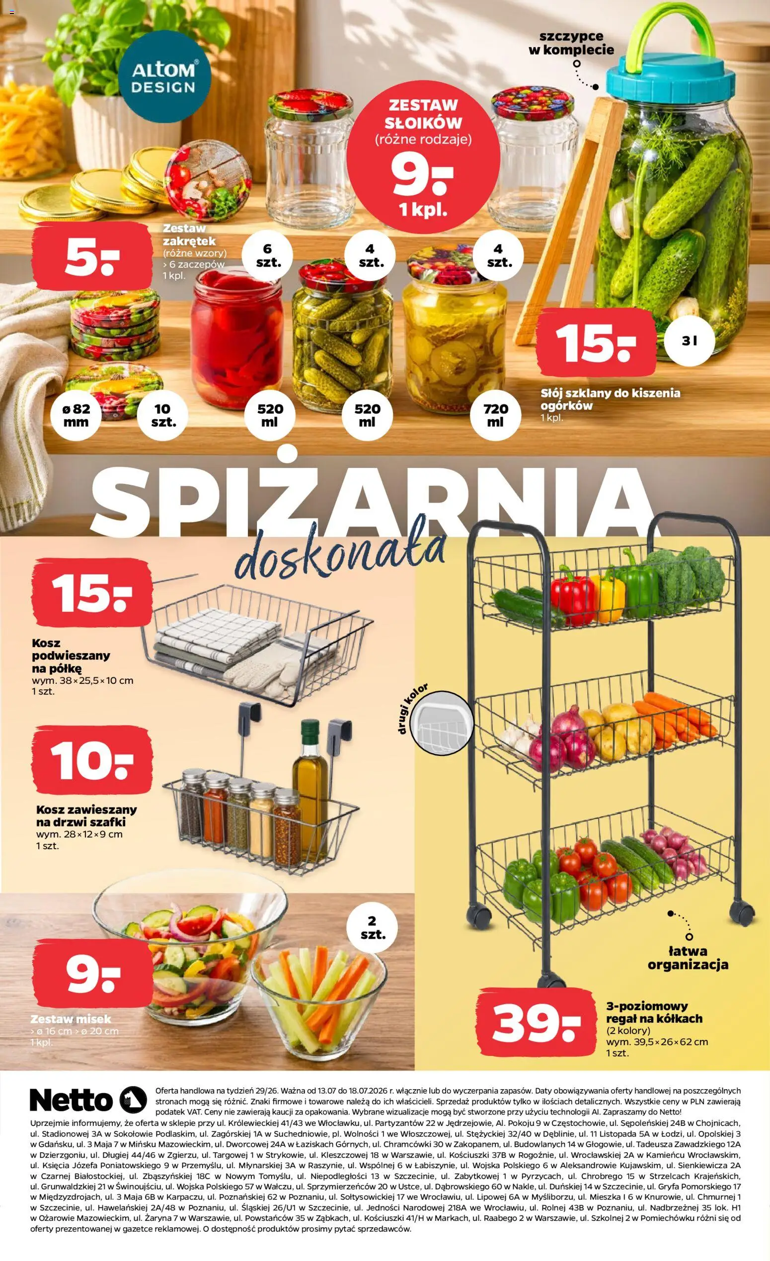 Netto gazetka od poniedziałku NonFood od 13.07.2026 | Strona: 3 | Produkty: Kosz, Regał
