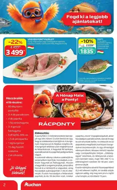 Auchan akciós újság Szolnok - amely érvényes a következő dátumtól: 2026.09.03. | Oldal: 2 | Termékek: Ponty, Lé, Hozzávalók, Lecsó