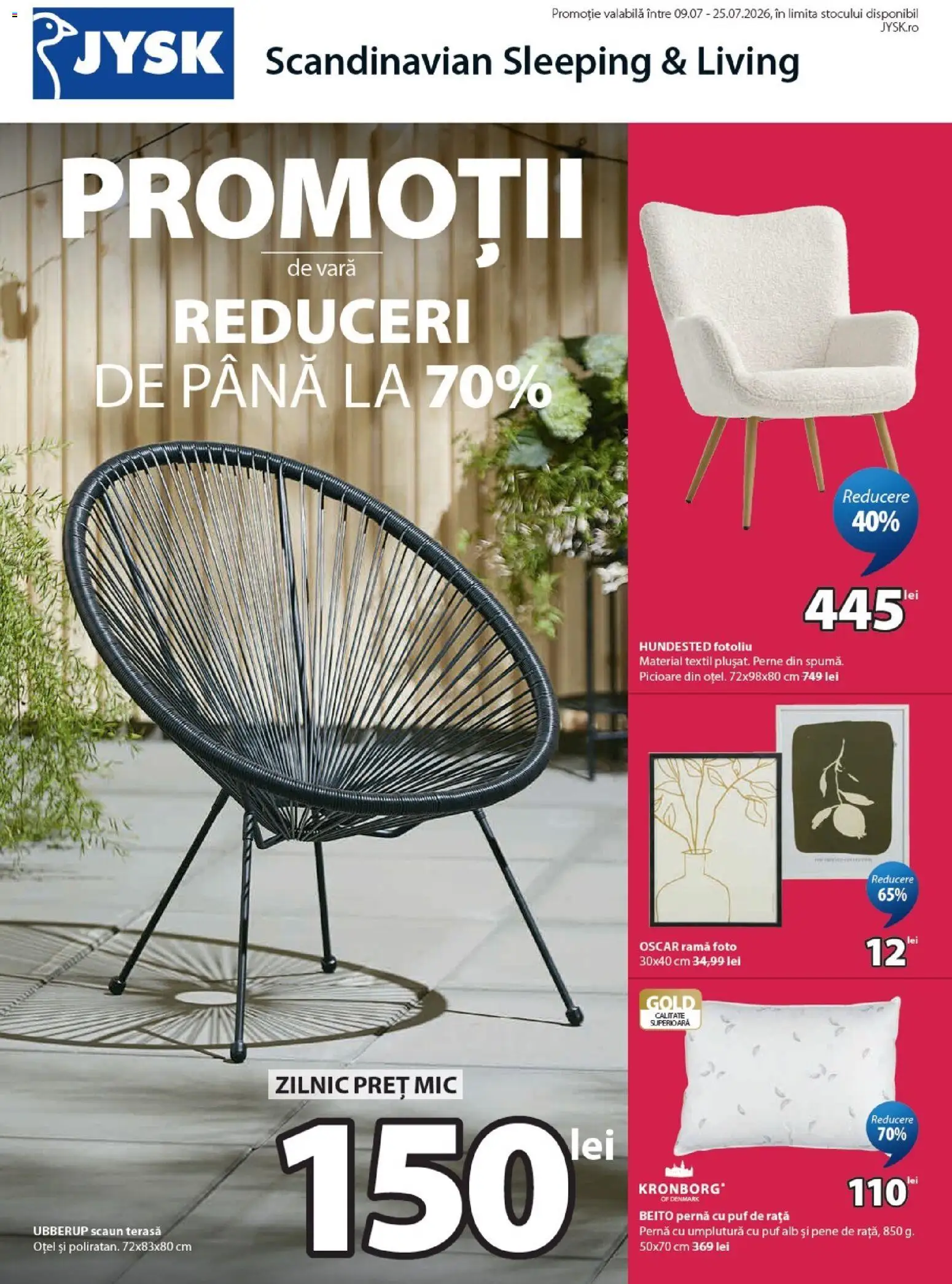 Noul catalog JYSK – valabil de la 09.07.2026 | Pagină: 1 | Produse: Pernă, Fotoliu, Scaun, Ramă foto
