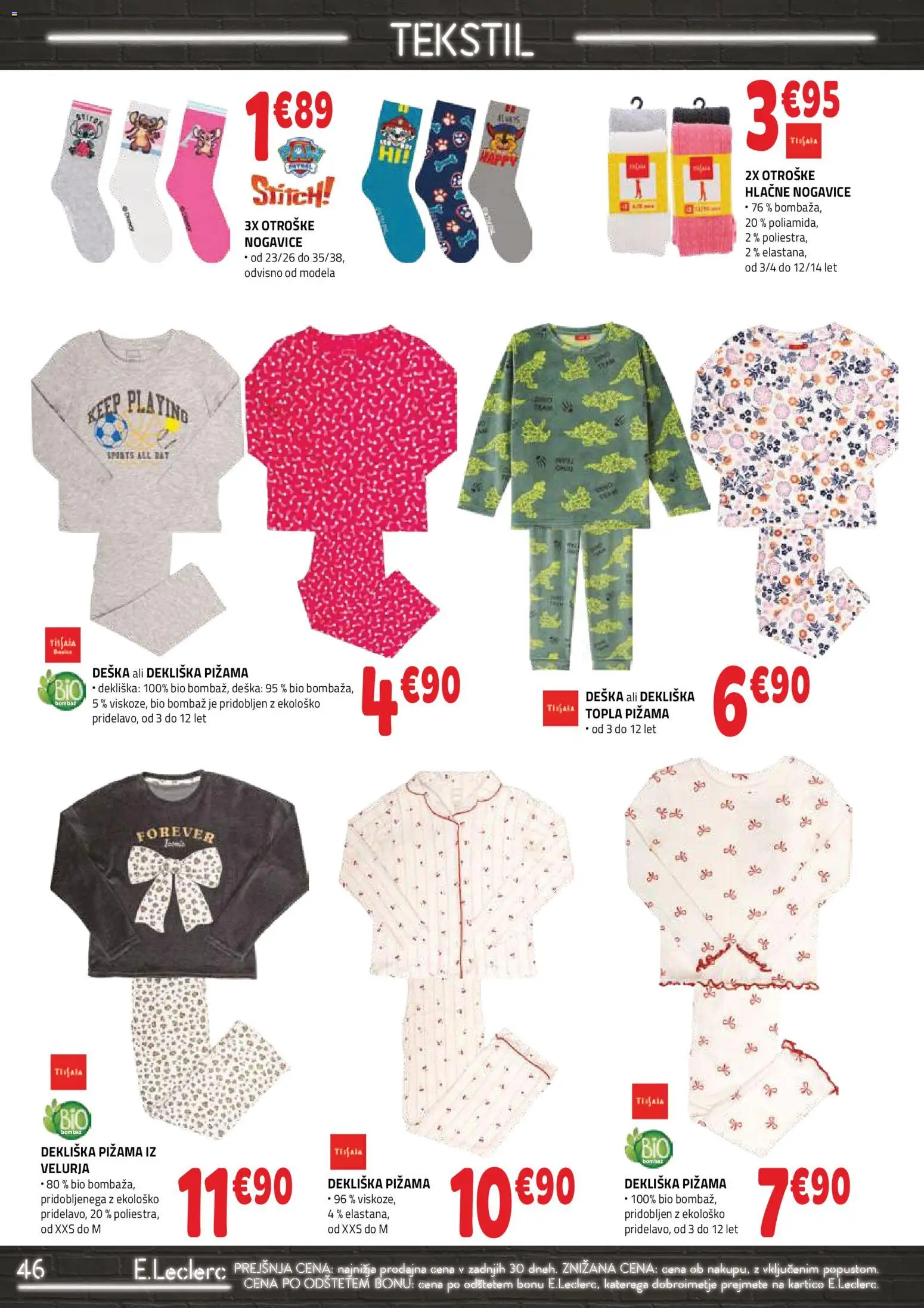 Novi E.leclerc katalog ponudbe – veljaven od 23.09.2026 | Stran: 6 | Izdelki: Pižama, Nogavice, Hlacne nogavice
