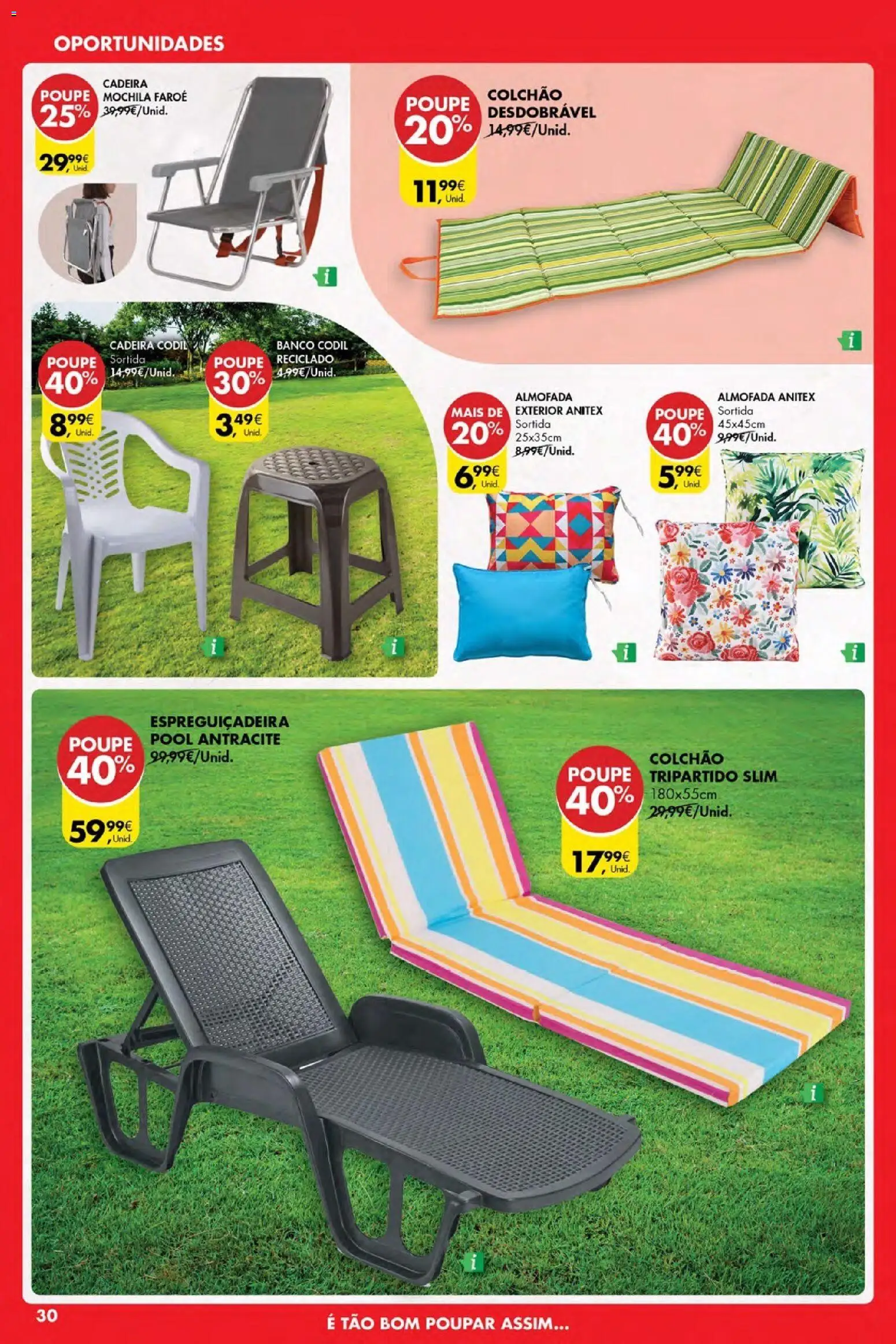 Pingo Doce Poupe Esta Semana Açores │ válido de 07.05.2026 | Página: 30 | Produtos: Mochila, Colchão, Espreguiçadeira, Cadeira
