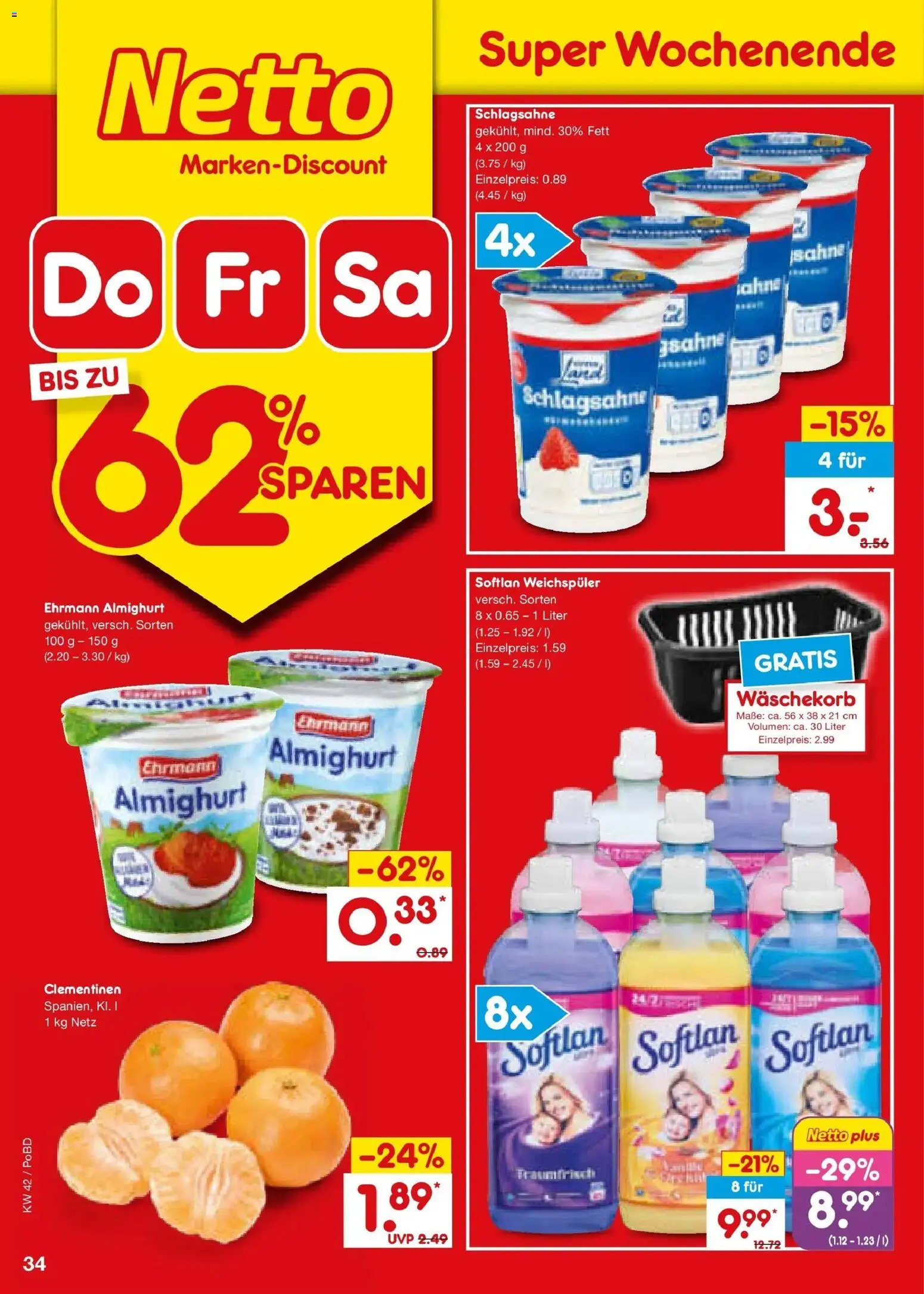 Netto Marken-Discount Prospekt Selb (ab 12.10.2026) » Angebote | Seite: 48 | Produkte: Ehrmann almighurt, Schlagsahne, Weichspüler, Sahne