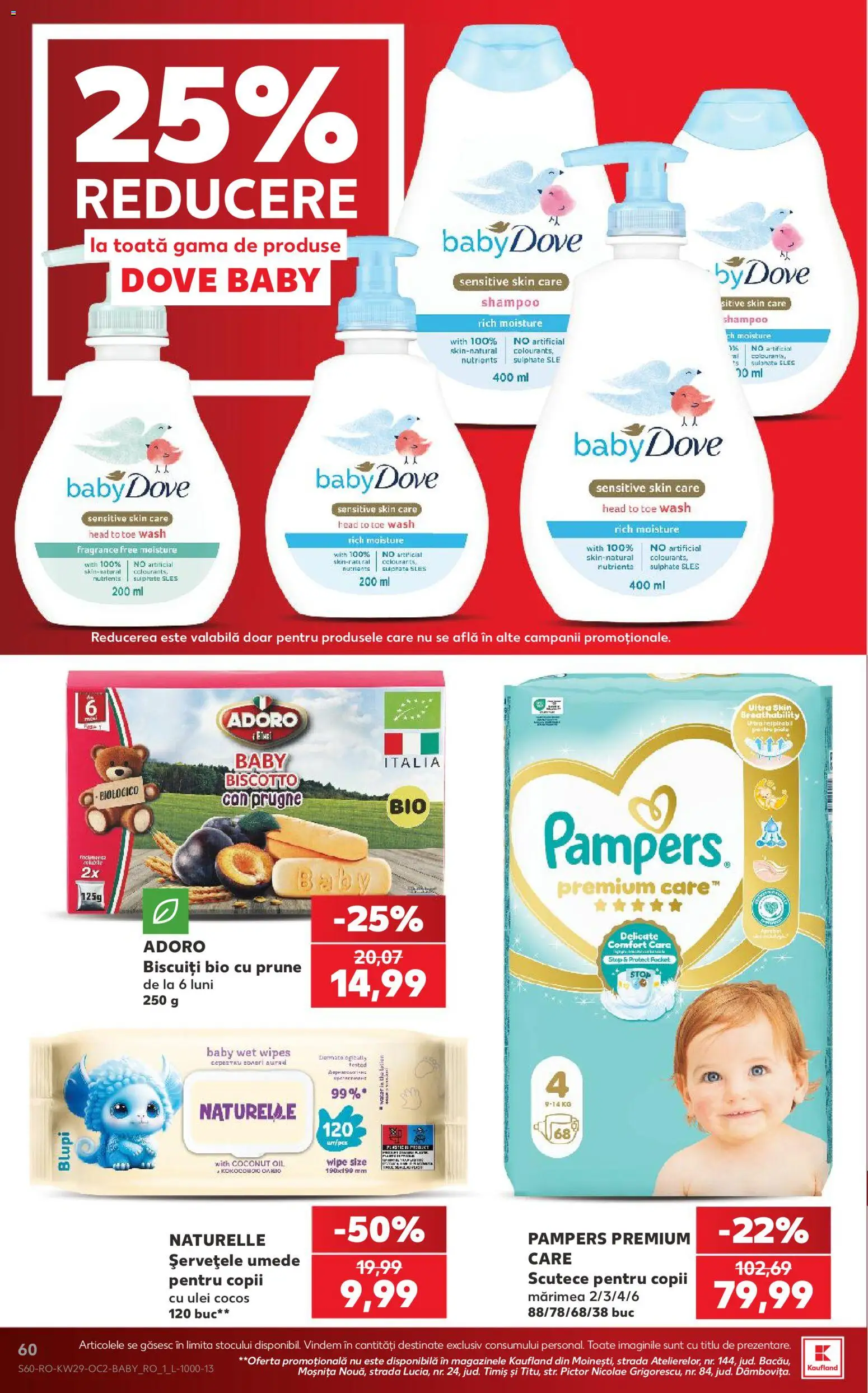 Kaufland RO akciós ujság - amely érvényes a következő dátumtól: 2026.07.15. | Oldal: 60 | Termékek: Pampers, Dove