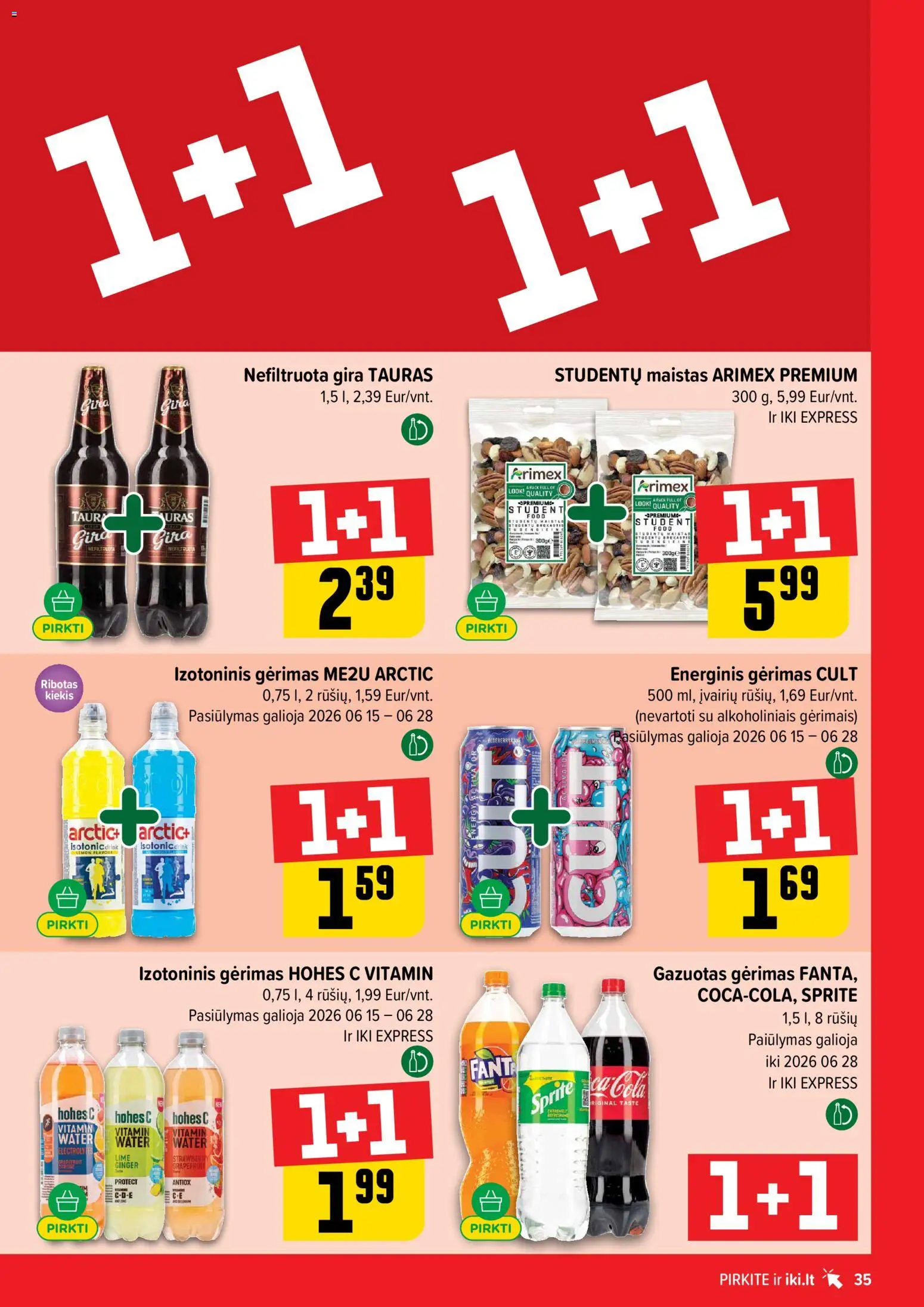 IKI akcijos nuo 15.06.2026 | Puslapis: 35 | Prekių: Energinis gėrimas
