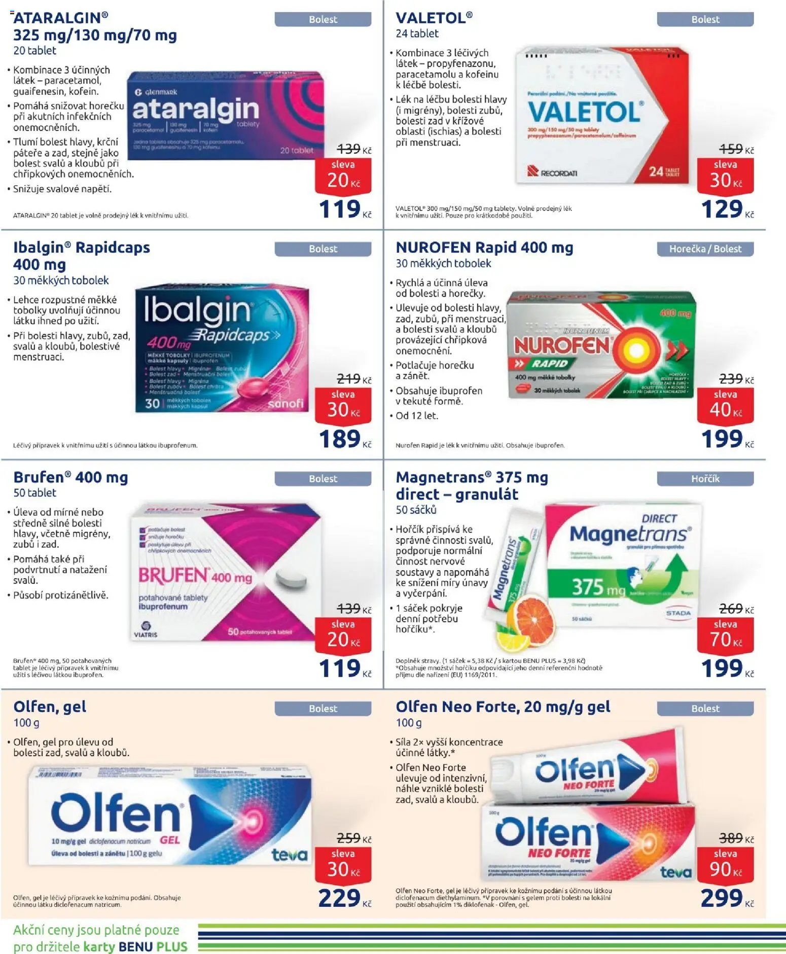 Benu - Leták od 01.04.2026 | Strana: 8 | Produkty: Ibalgin, Tablet, Karty, Sáček