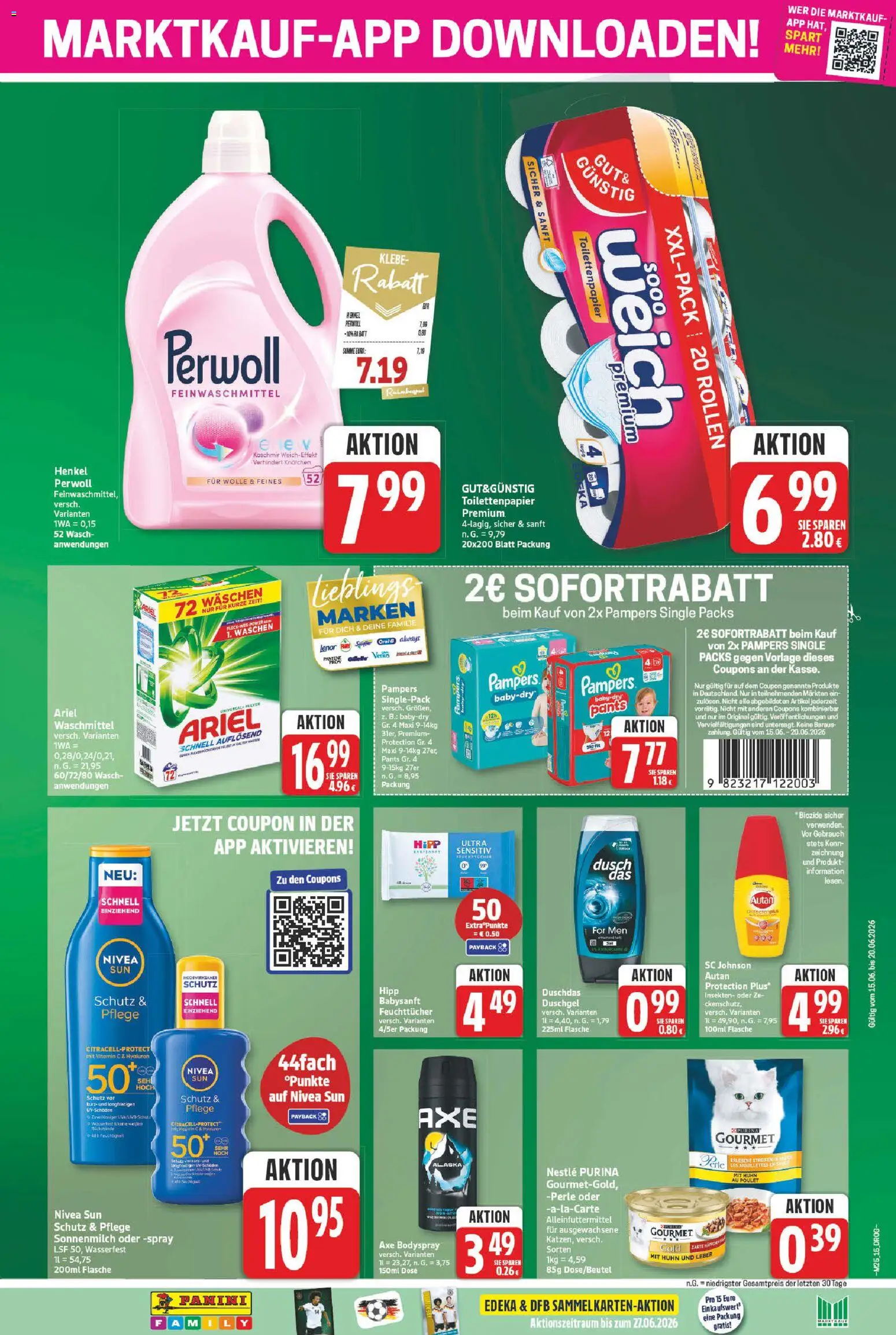 Marktkauf Prospekt – gültig ab 15.06.2026 | Seite: 15 | Produkte: Ariel, Duschgel, Waschmittel, Toilettenpapier