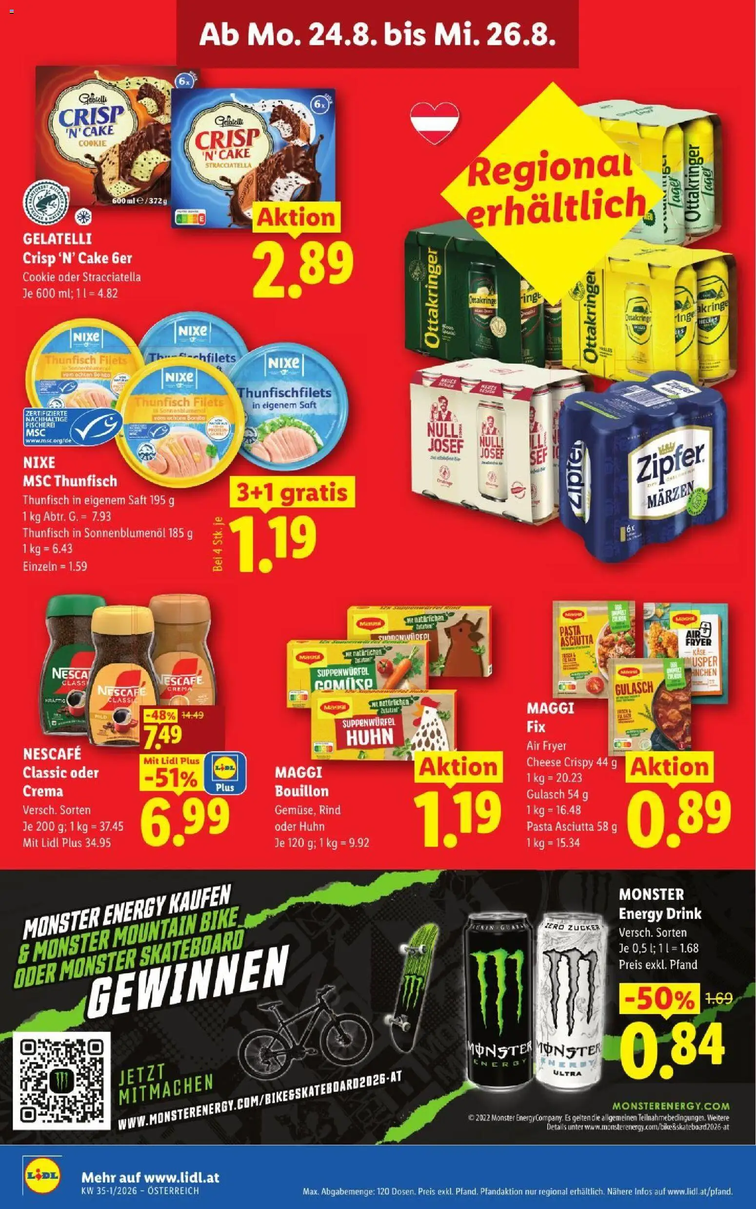 Lidl - Flugblatt gültig ab 20.08.2026 | Seite: 45 | Produkte: Pasta, Zucker, Käse, Saft