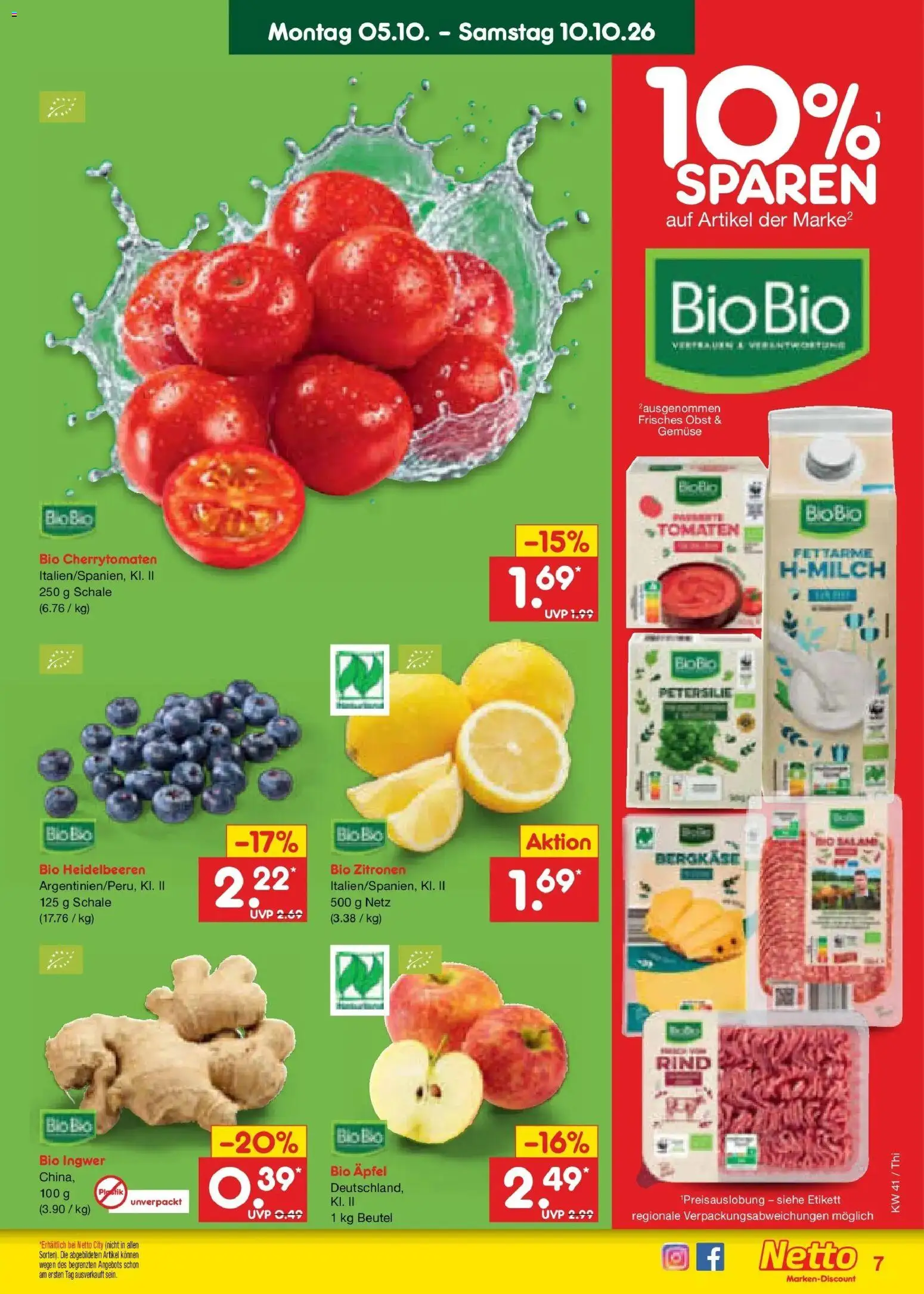 Netto Marken-Discount Prospekt Pirna – gültig ab 05.10.2026 | Seite: 7 | Produkte: Äpfel, Tomaten, Heidelbeeren, Obst