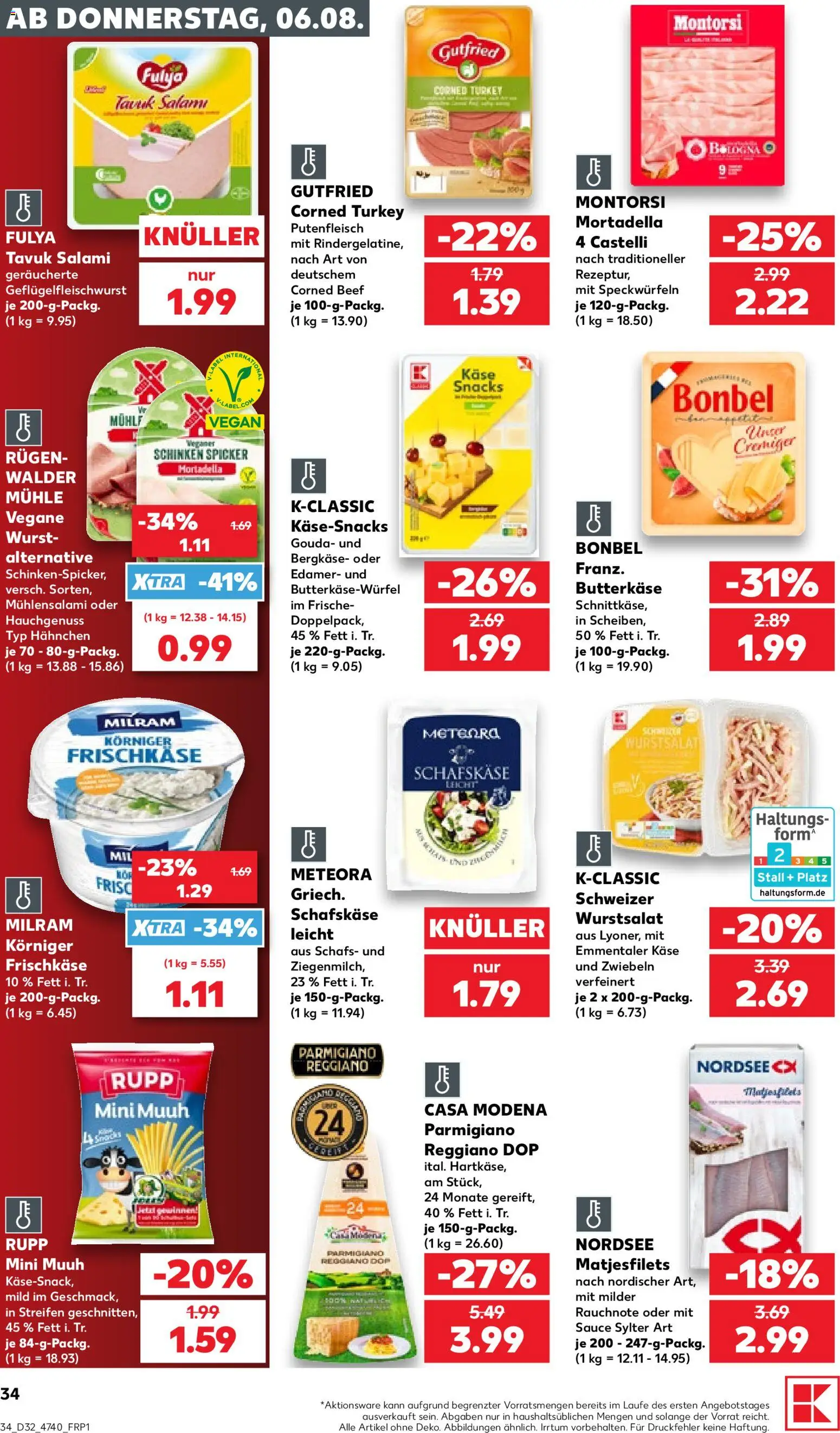 Kaufland Prospekt Hannover – gültig ab 06.08.2026 | Seite: 34 | Produkte: Mühle, Hahnchen, Milram, Schinken