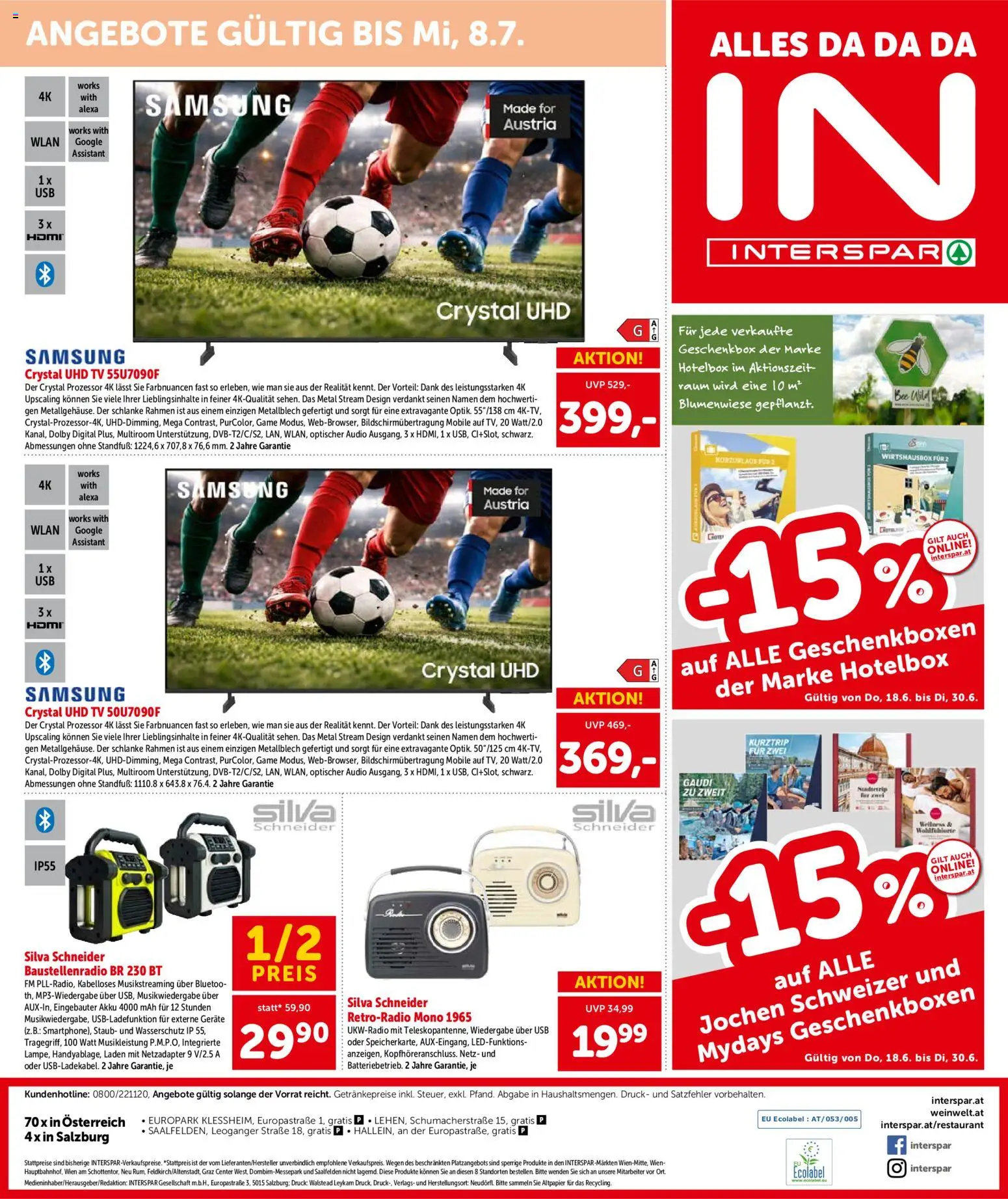 Interspar Flugblatt - Salzburg gültig ab 18.06.2026 | Seite: 20 | Produkte: TV, Audio, USB, Samsung