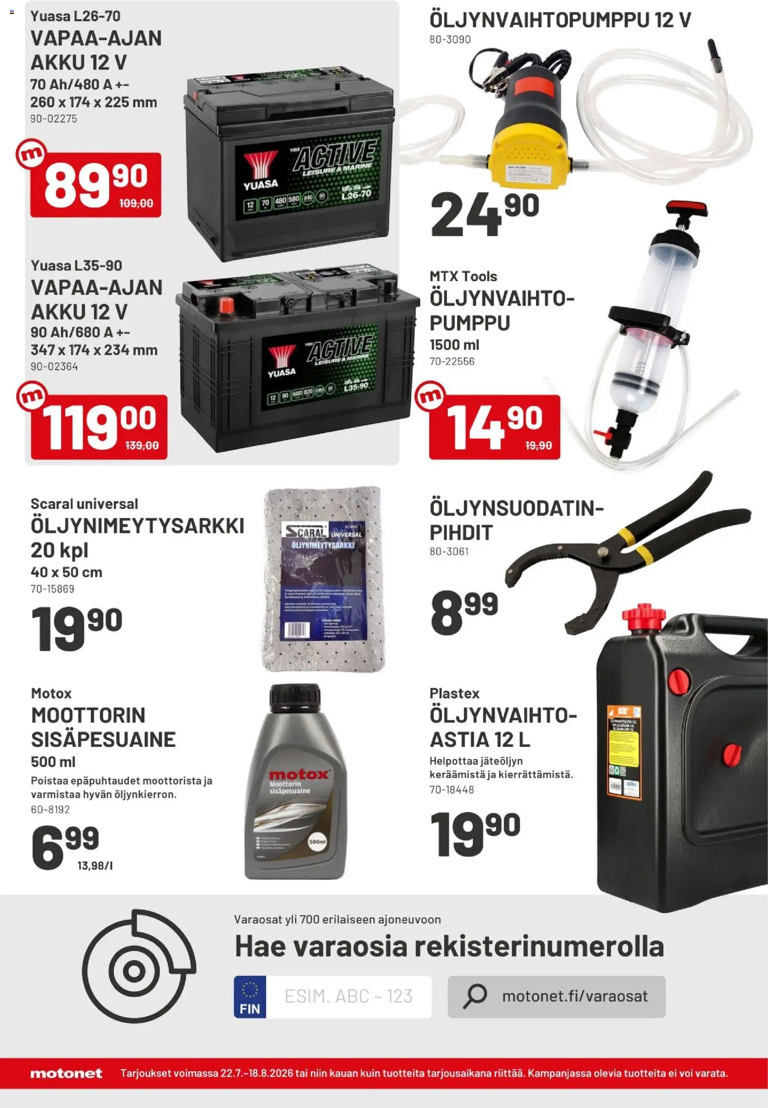 Motonet tarjoukset 22/07/2026 alkaen — page 1