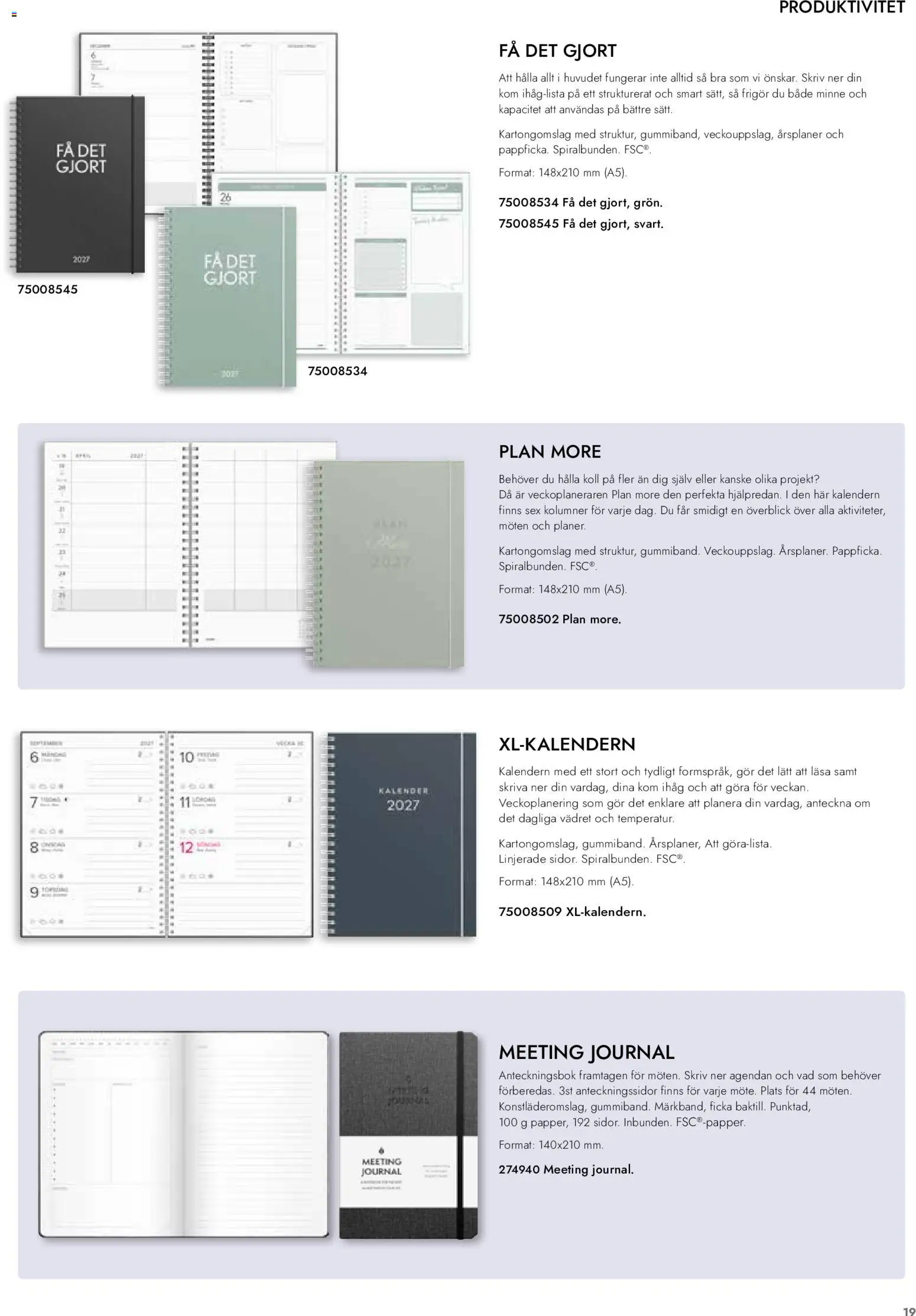 Lyreco reklamblad aktuell från 01/09/2026 | Sida: 20 | Produkter: Anteckningsbok, Kalender