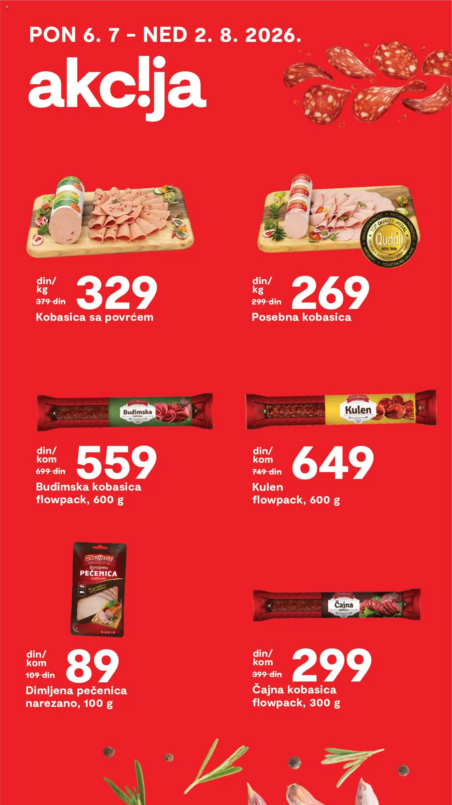 Matijevic katalog - važi od 07.07.2026 | Strana: 13 | Proizvode: Kulen, Budimska kobasica, Kobasica, Pečenica